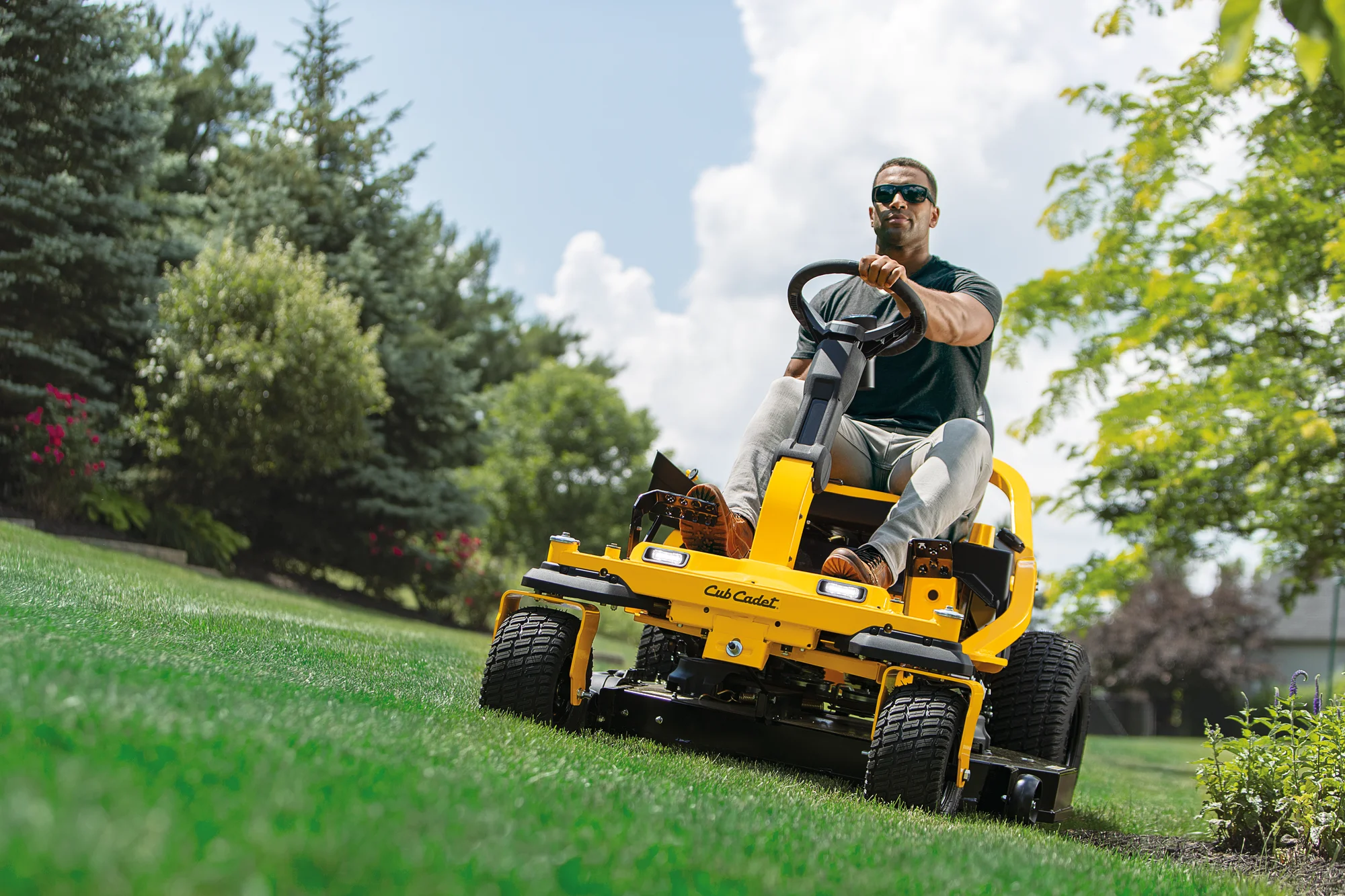 Cub Cadet Ultima Series Zts Zero Turn Rider Zts1 46 Man Mowing Lawn product image