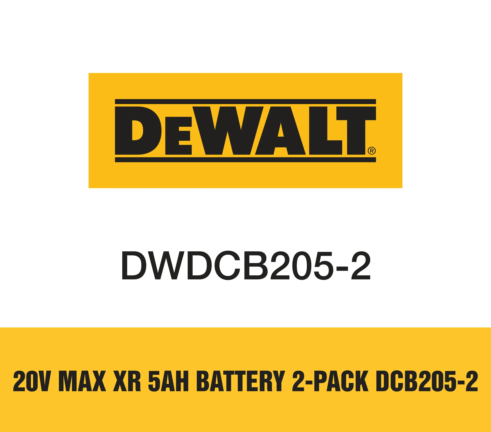 DeWalt 20V MAX XR 5Ah Battery 2-Pack DCB205-2