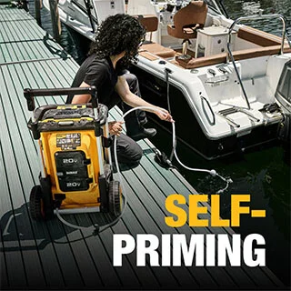 DeWalt 20V Series Pressure Washers Tool Free Connection System feature image