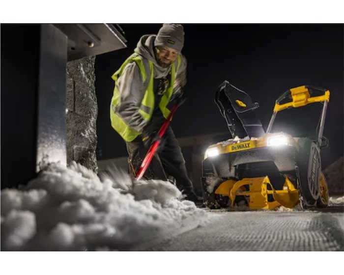 DeWalt Single Stage 60V MAX Snow Blower Kit DCSNP2142Y2 Dewalt 60V Max Series Single Stage Snow Blower Dcsnp2142Y2 Clearing Night product image