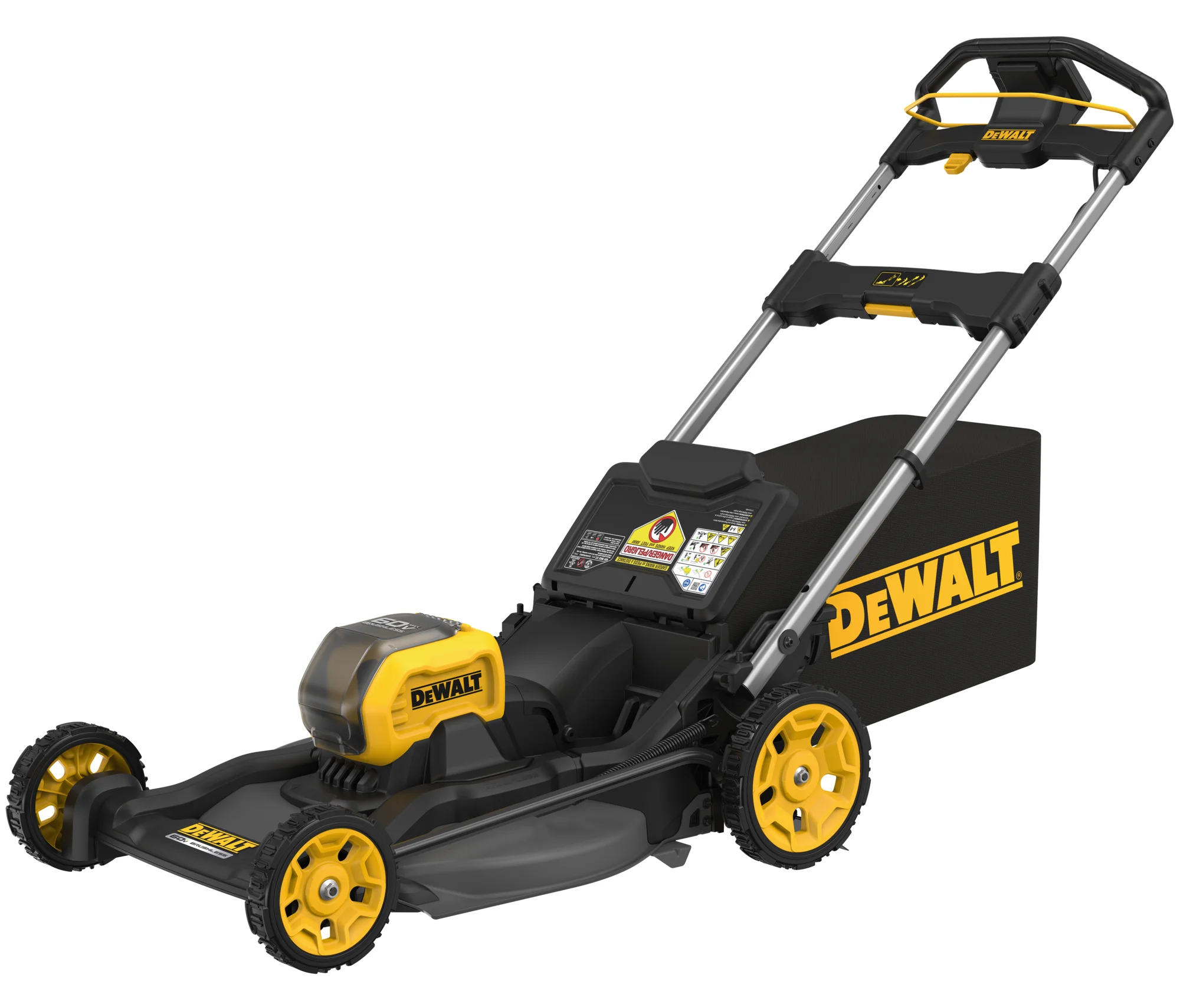 Dewalt 60V Max Series Walk Behind Lawn Mower Dcmwsp650Y2 Front View Right product image