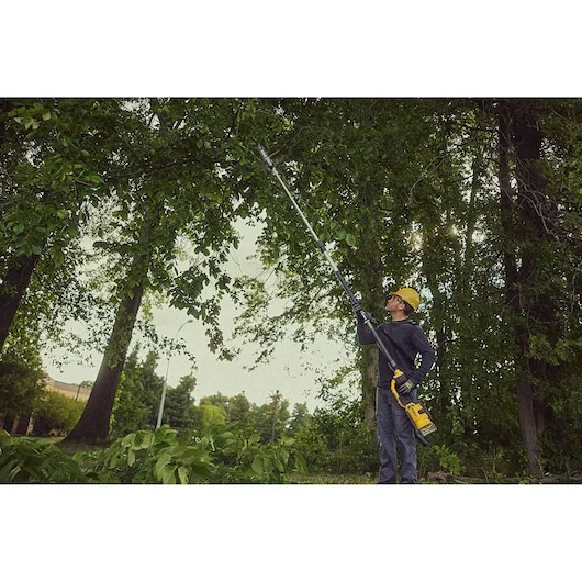 DeWalt 60V Pole Saw DCPS671X1 Dewalt 60V Pole Saw Dcps671X1 Man Cutting High Trees product image