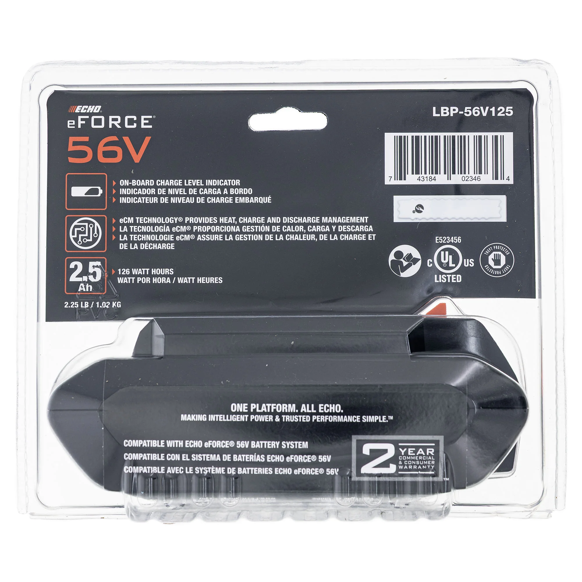 Echo 2.5Ah Lithium-Ion Battery LBP 56V125A