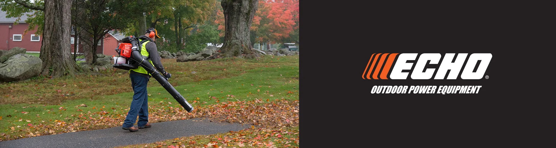 Echo Pb 9010T Backpack Blower Man Moving Leaves Off Sidewalk Service Pages Leaf Blowers product image