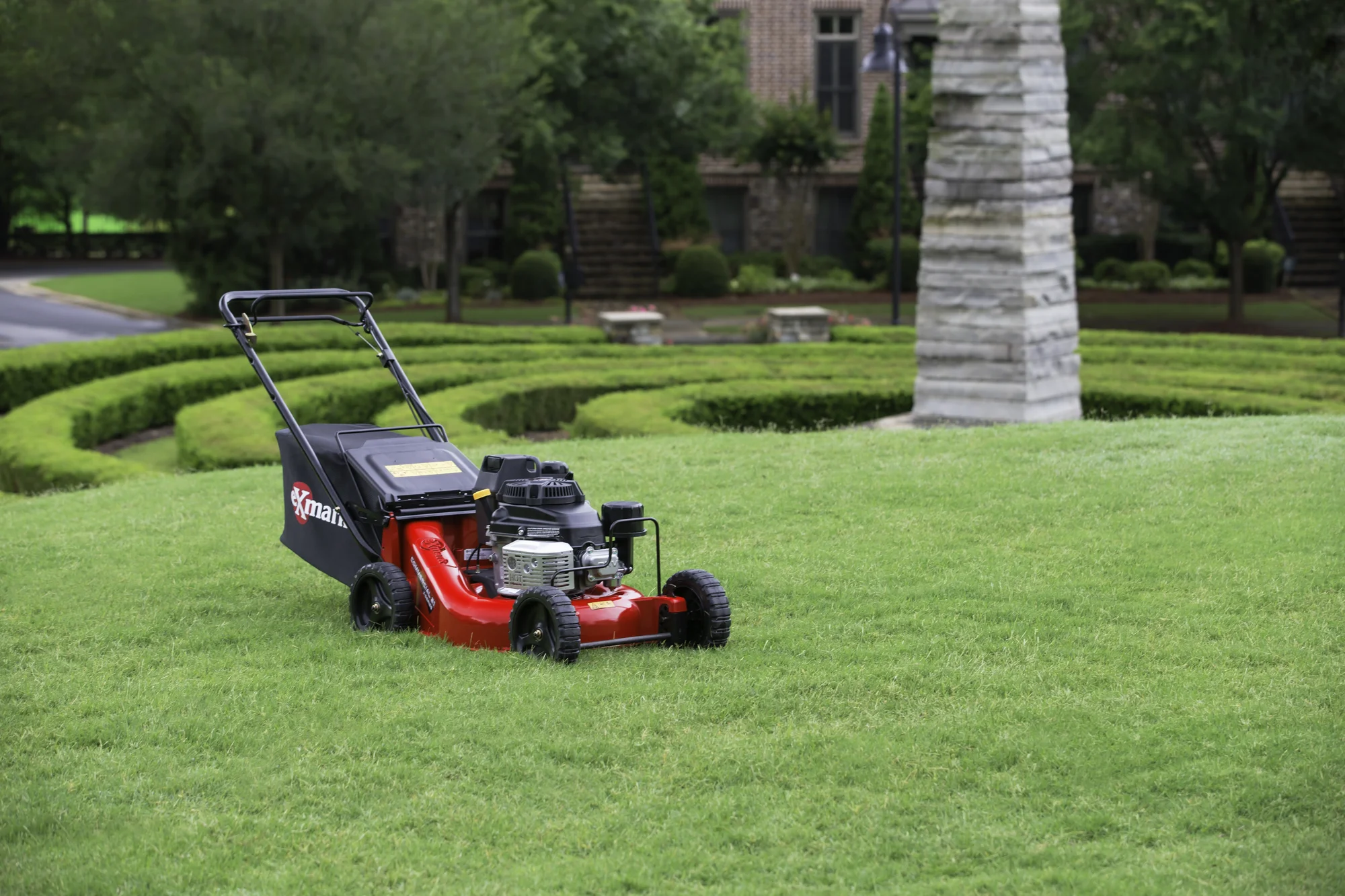 Exmark Commercial 21 X Series Walk Behind Lawn Mower ECX160GHN21000 Exmark Commercial 21 X Series Walk Behind Lawn Mower Ecx160Ghn21000 Front View Right Wide On Grass product image