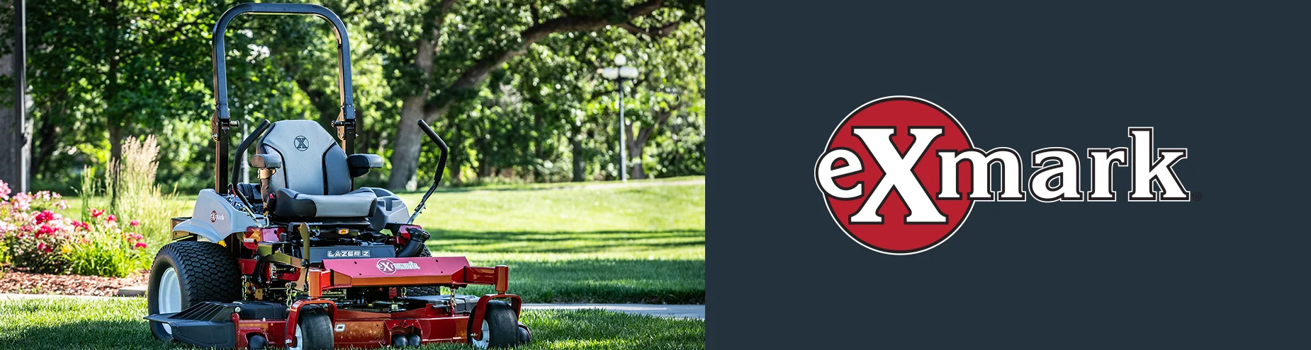 Exmark Lazer Z E Series Zero Turn Rider LRE730GKA604A3 Exmark Lazer Z E Series Zero Turn Rider Lre730Gka604A3 Mower Lawn Closeup Service Pages Zero Turn Riders product image