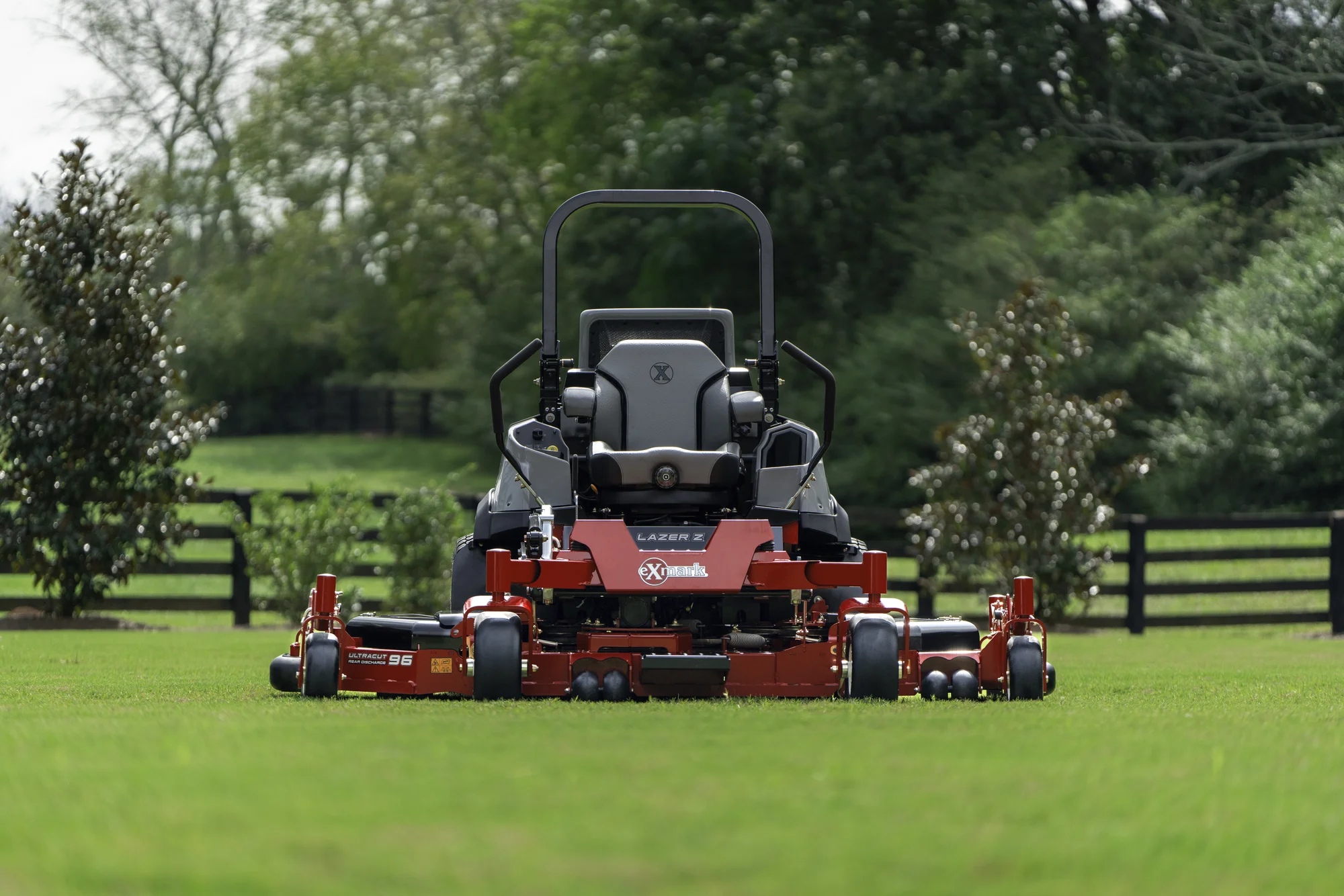 Exmark Lazer Z S Diesel Series Zero Turn Rider Lzs88Cdym96Rw0 Front View Mower On Grass product image