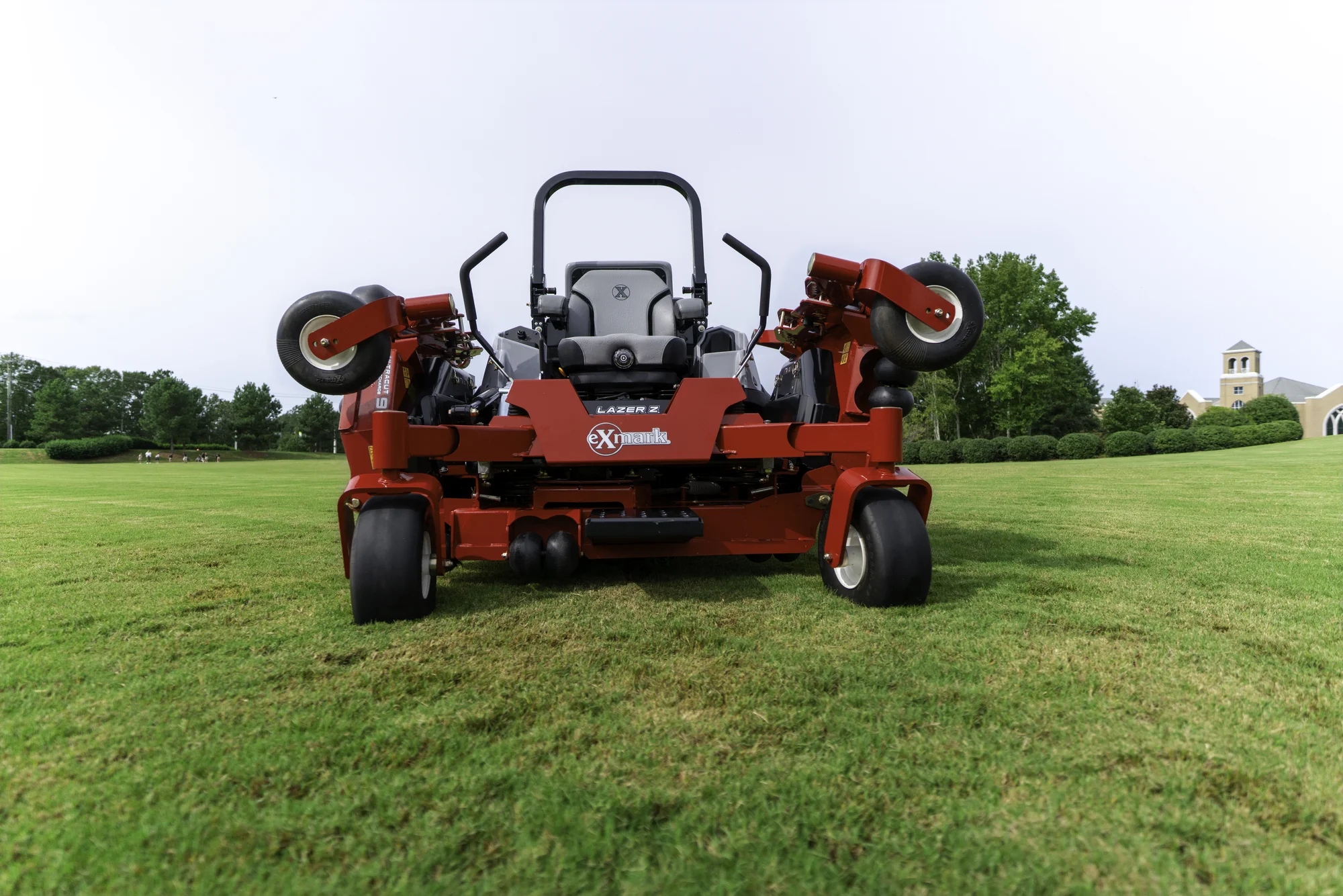 Exmark Lazer Z S Diesel Series Zero Turn Rider Lzs88Cdym96Rw0 Wide Angle Front View Mower Property product image