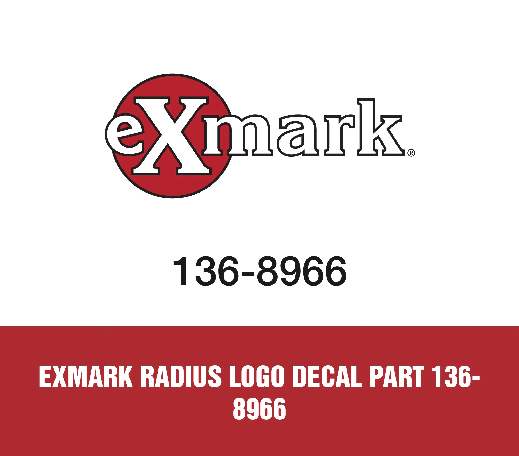 Exmark Radius Logo Decal Part 136-8966