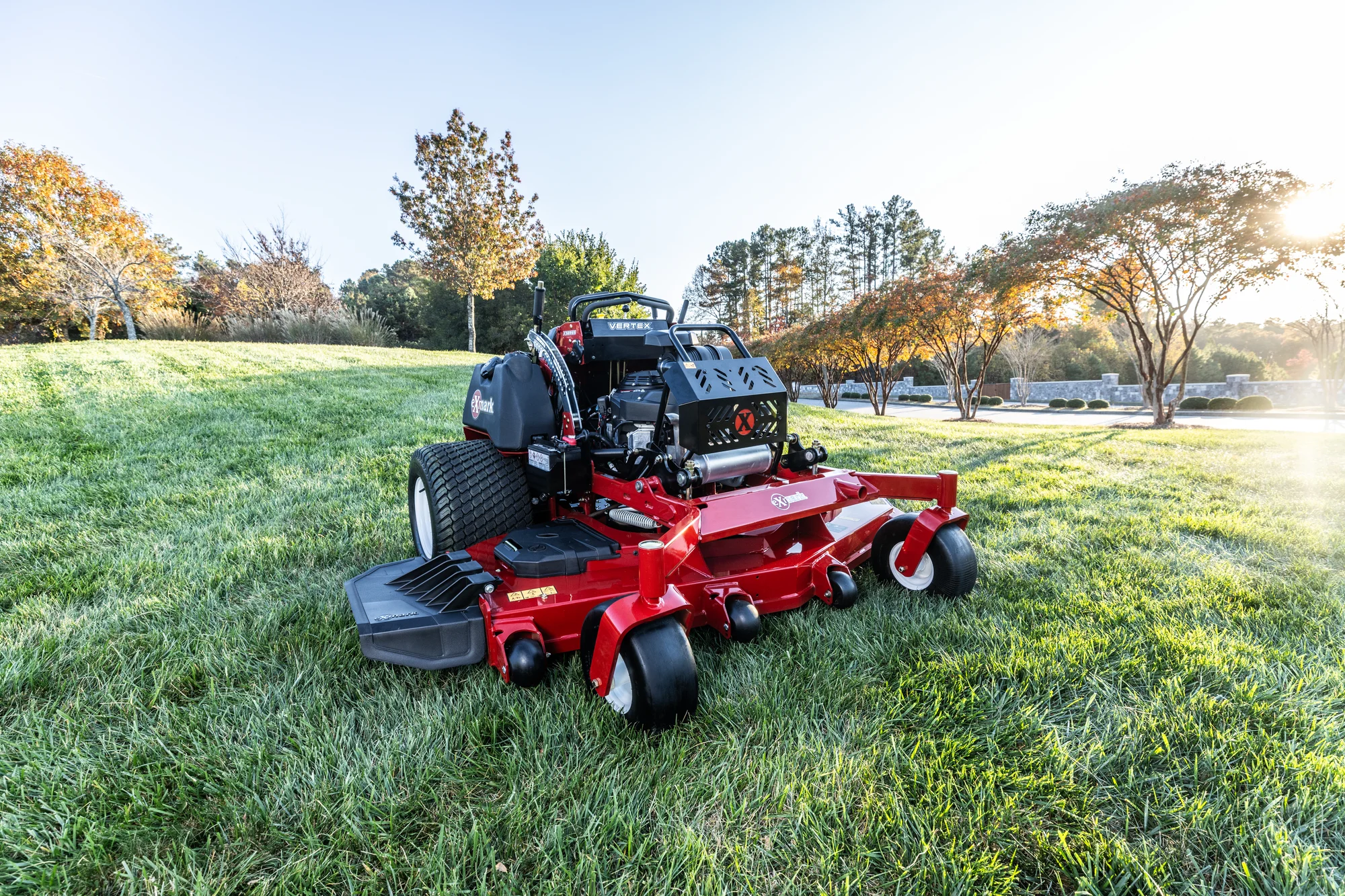 Exmark Vertex X Series Stand On Lawn Mower Vxx999Eka60600 Wide Angle Equipment On Grass product image