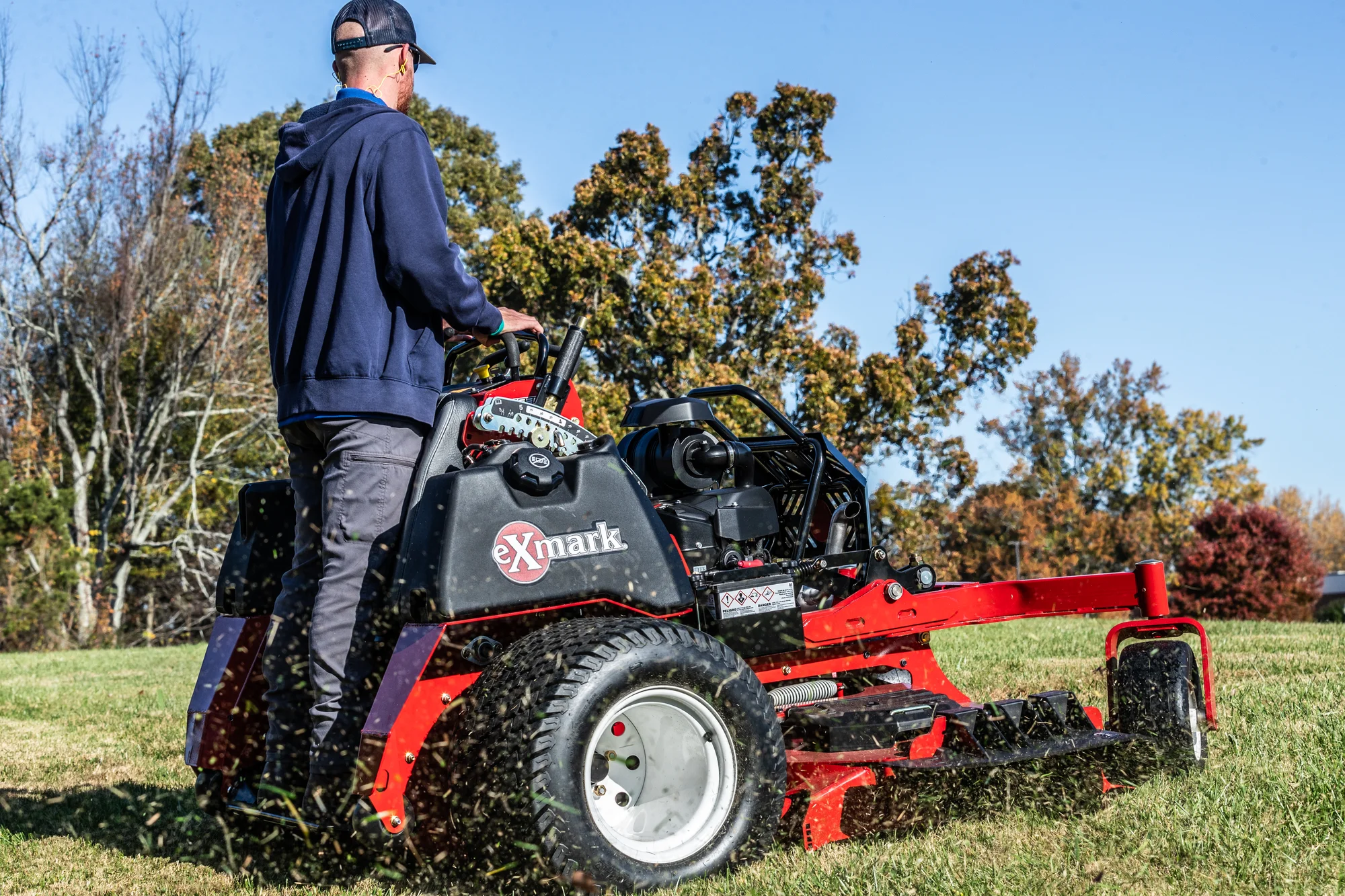 Exmark Vertex X Series Stand On Mower Premium Operator Suspension System feature image