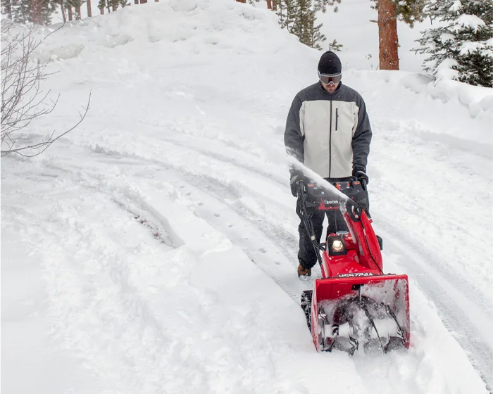 Honda Atd Series Two Stage Snow Blower Hss724Aatd Man Clearing Snow product image