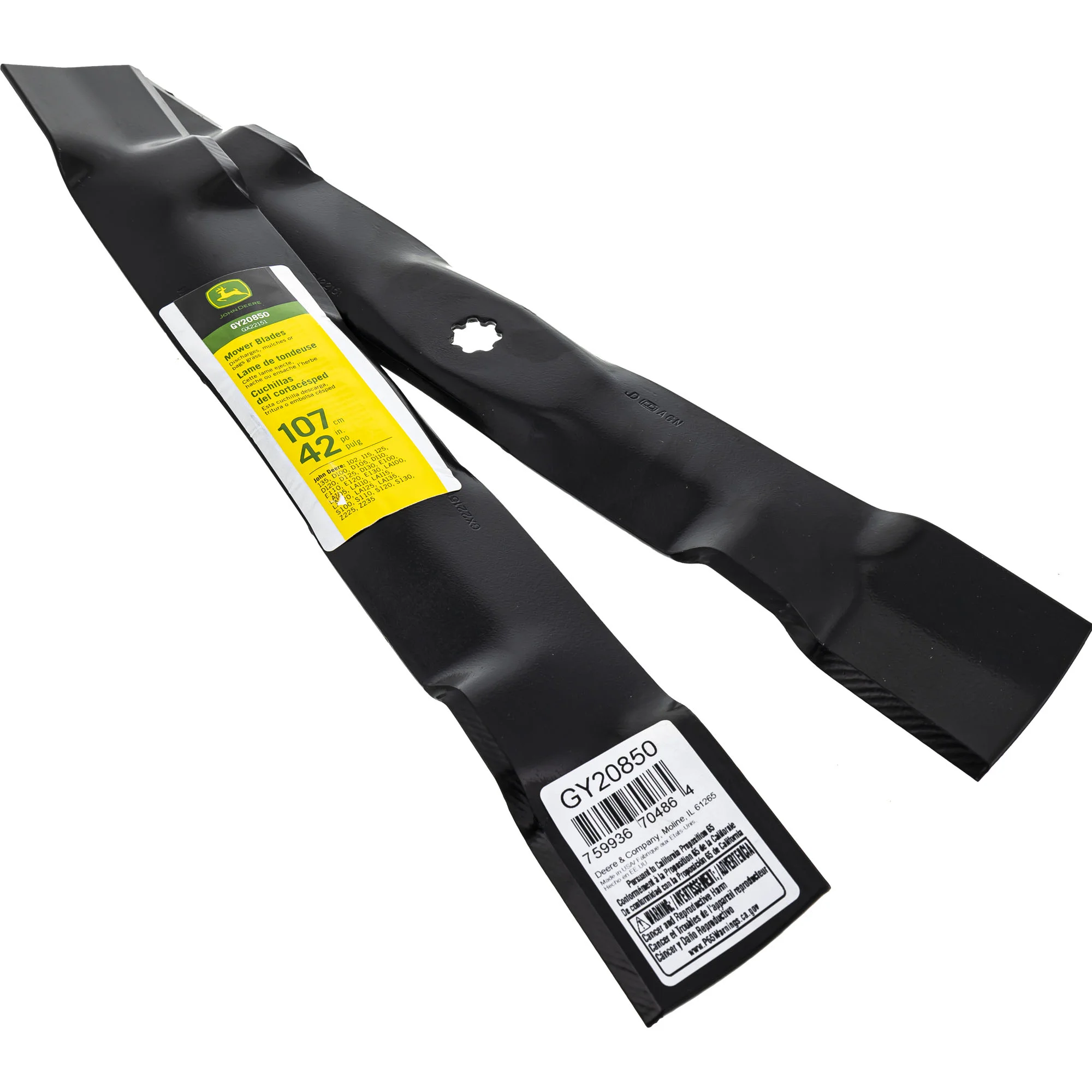 John Deere Mower Blade Kit Part GY20850