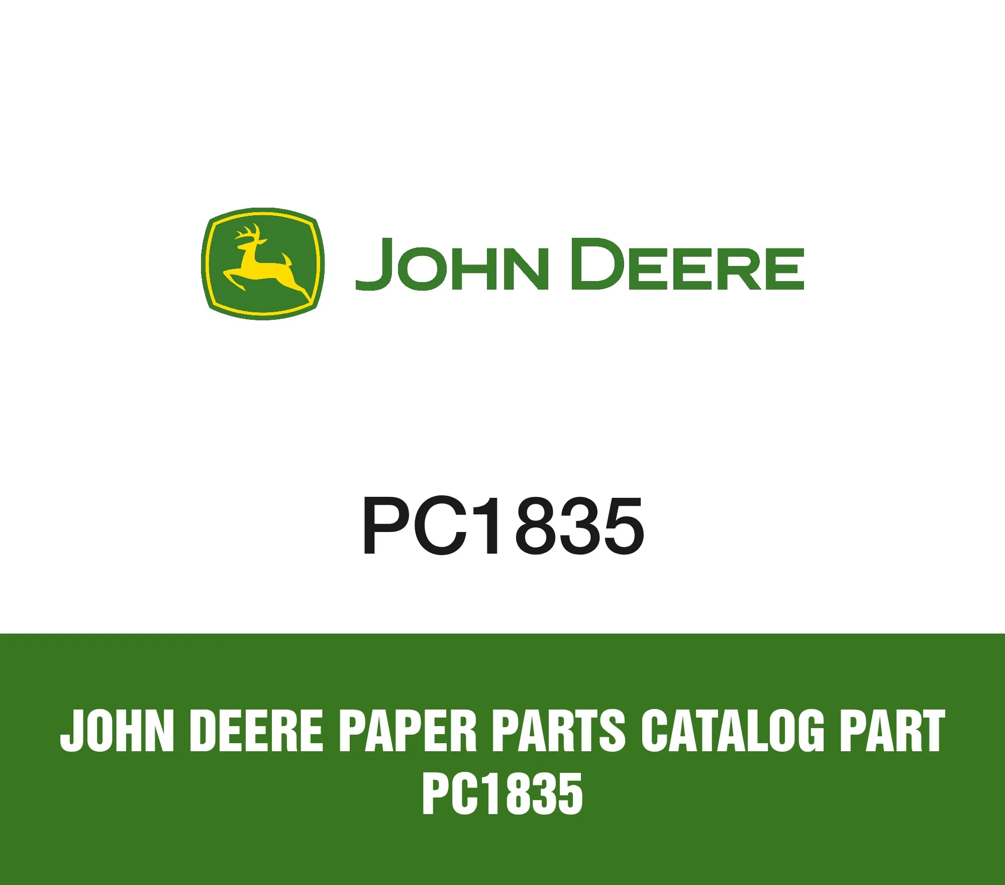 John Deere Paper Parts Catalog Part PC1835