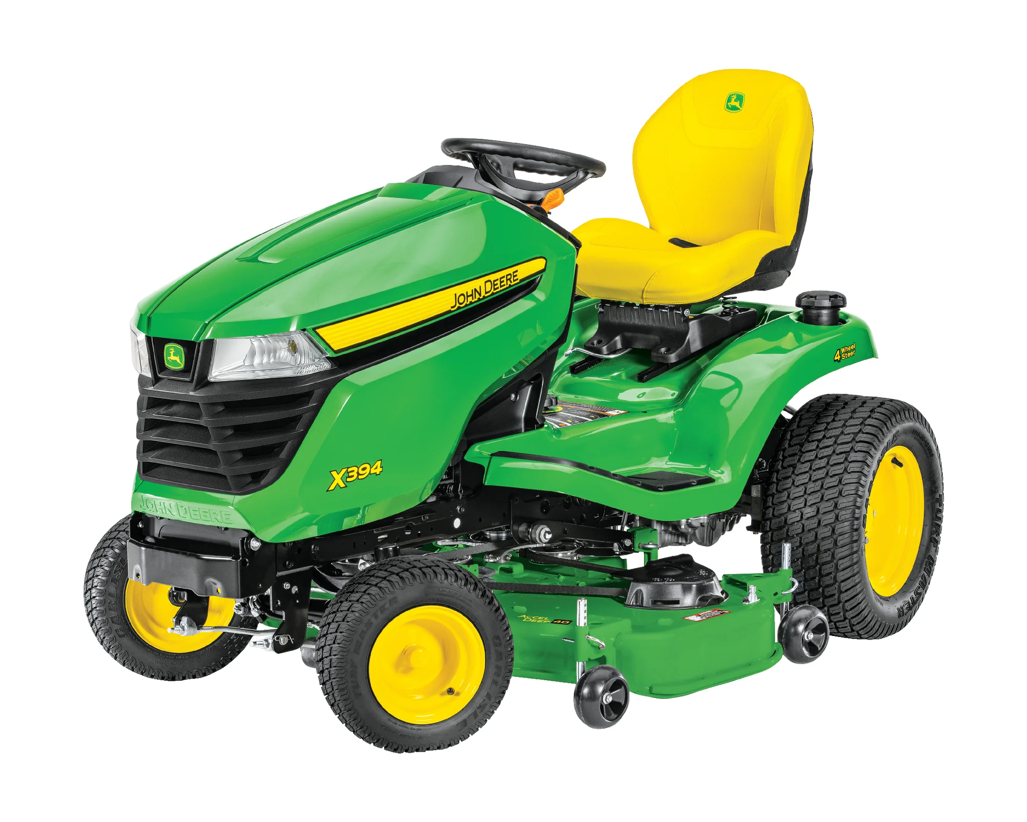 John Deere Select X300 Series Garden Tractor X394 Front View Right product image