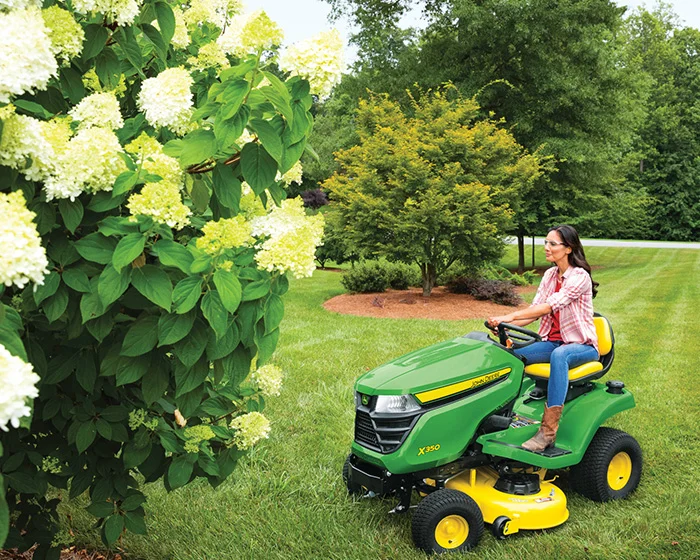 John Deere Select X300 Series Lawn Tractor X350 Woman On Mower product image