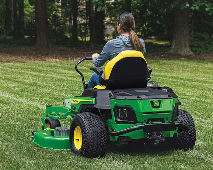 John Deere ZTrak 300 Electric Series Zero Turn Rider Z380R Electric John Deere Ztrak 300 Electric Series Zero Turn Rider Z380R Electric Woman On Mower product image