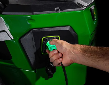 John Deere Ztrak 300 Series Electric Tractors Smart Charging System feature image