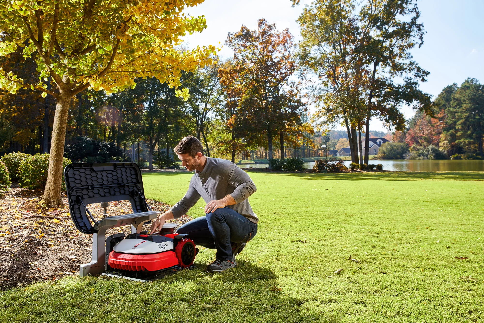 Kress Mower Man Powering On