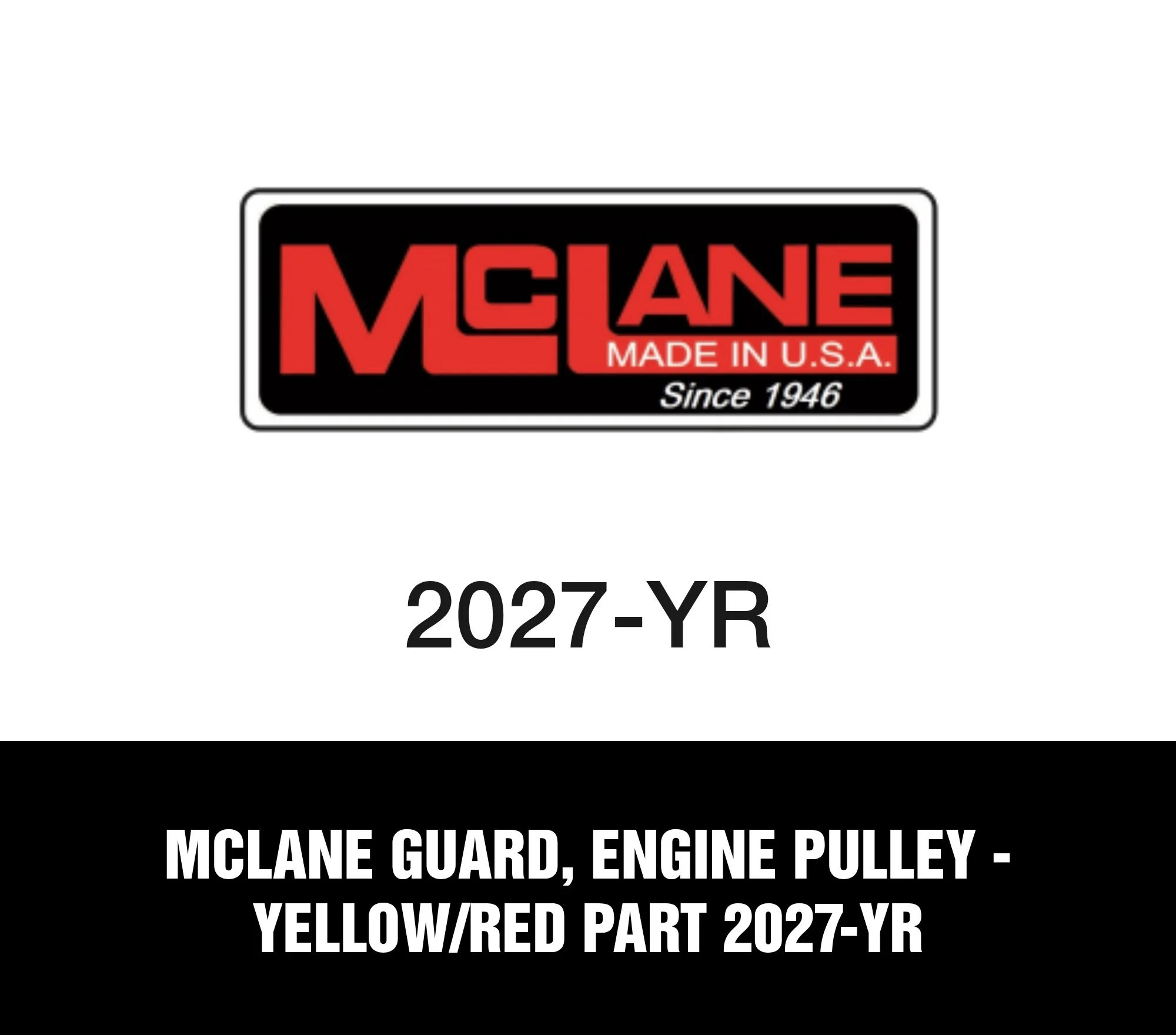 McLane Guard, Engine Pulley - Yellow/Red Part 2027-YR