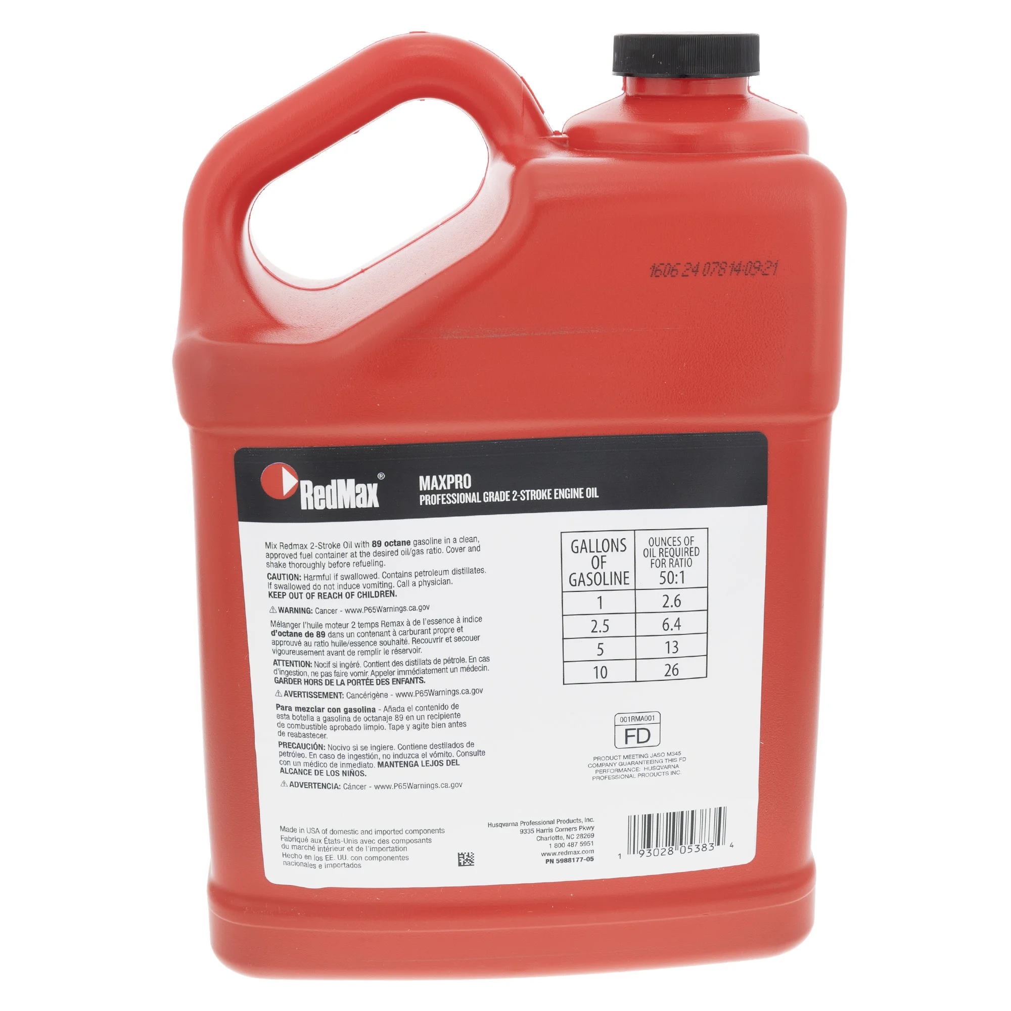 RedMax 1 Gallon Jug of Redmax Oil Part OIL2CY1GAL RedMax Rmoil2Cy1Gal 3 product image