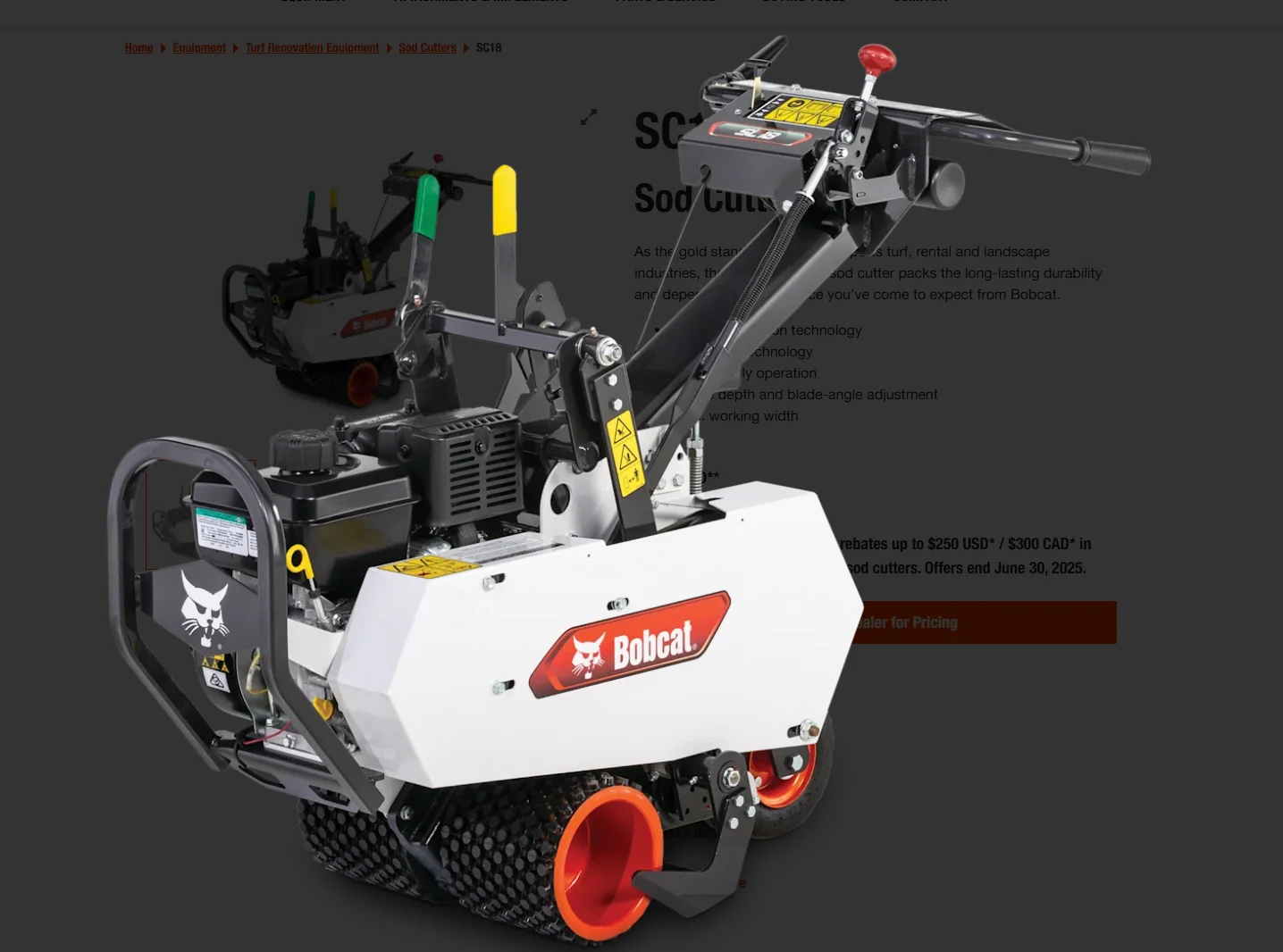 Ryan Sc18 Series Sod Cutter 7885836 Front View Right product image
