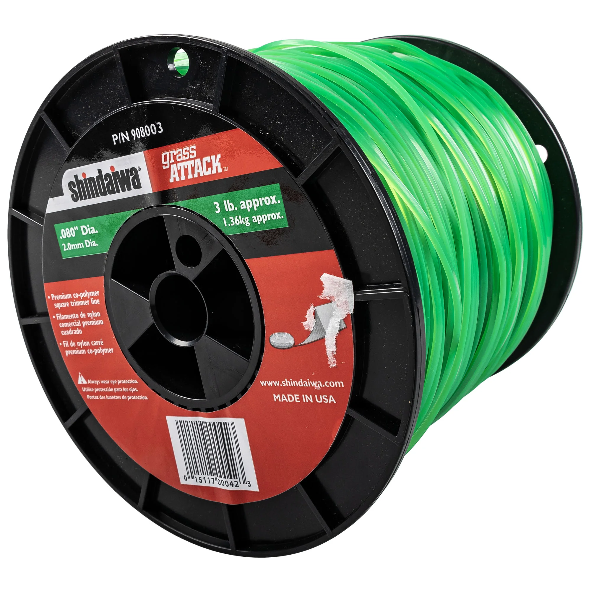 Shindaiwa Grass Attack .080" 3 LB. Spool Square Trimmer Line 908003