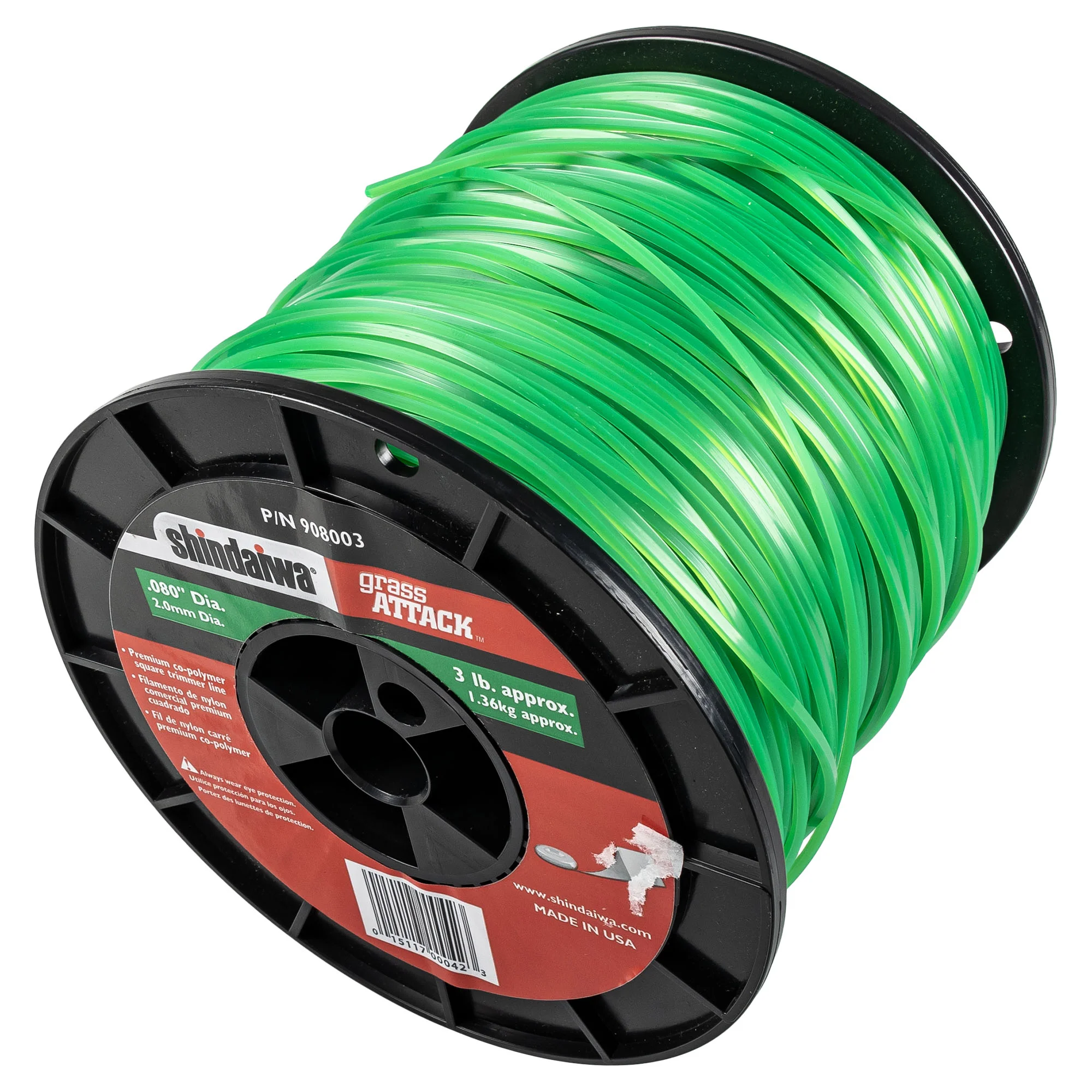 Shindaiwa Grass Attack .080" 3 LB. Spool Square Trimmer Line 908003