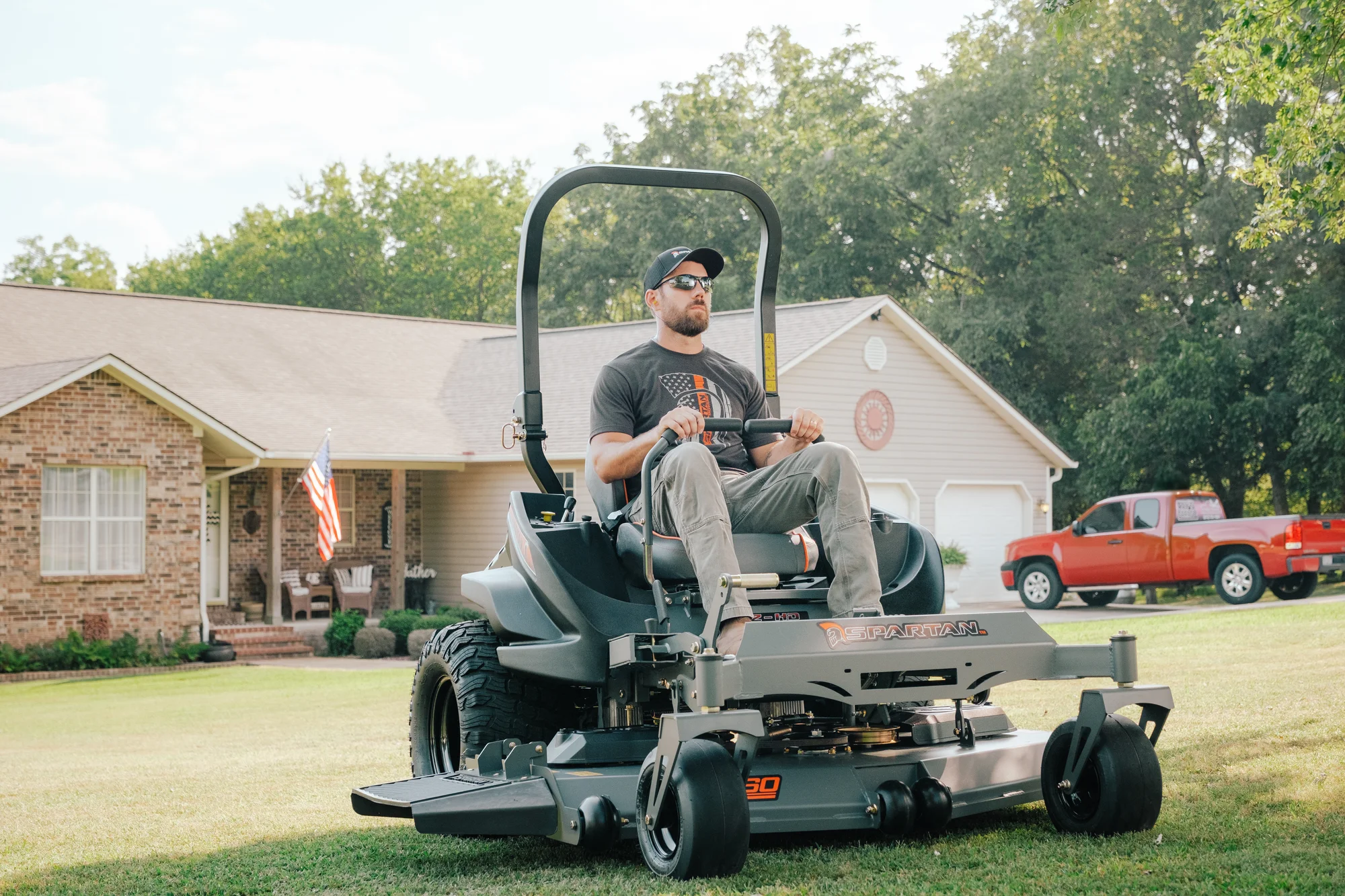 Spartan RZ-HD Zero Turn Rider RSZL1148FR730 Spartan Rz Hd Zero Turn Rider Rszl1148Fr730 Wide Angle Man Posing Foward Looking product image