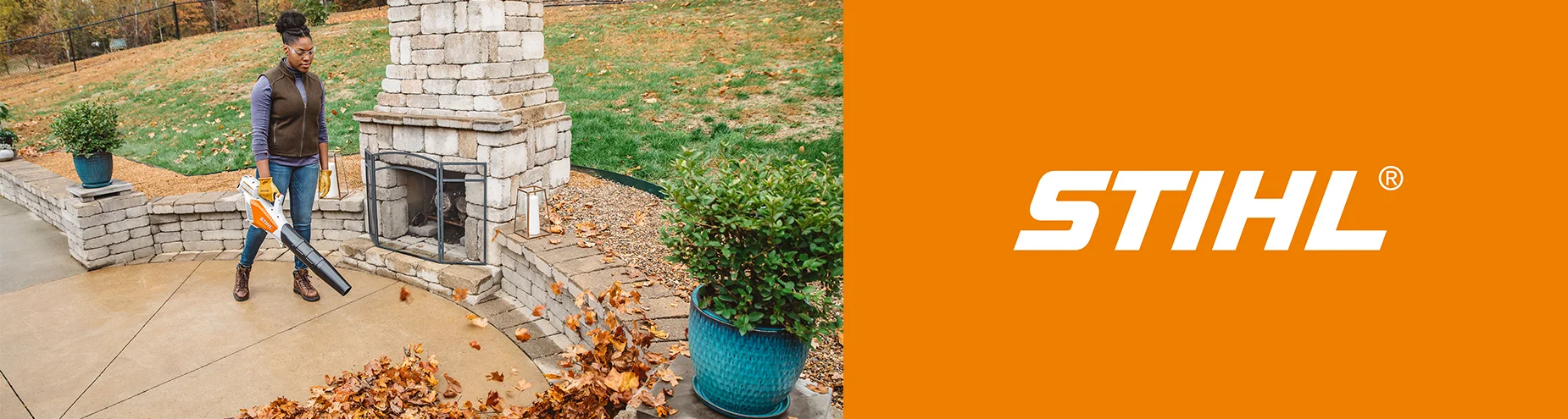 Stihl Handheld Blower BGA 57 Stihl Bga57 Leaf Blowers Woman Moving Leaves In Backyard Service Pages Leaf Blowers product image