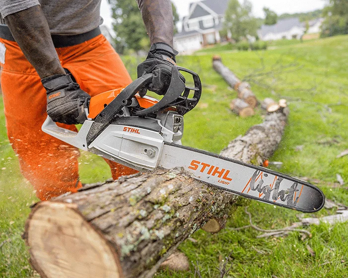Stihl Ms 162 6 Chainsaw Man Cutting Tree Log product image