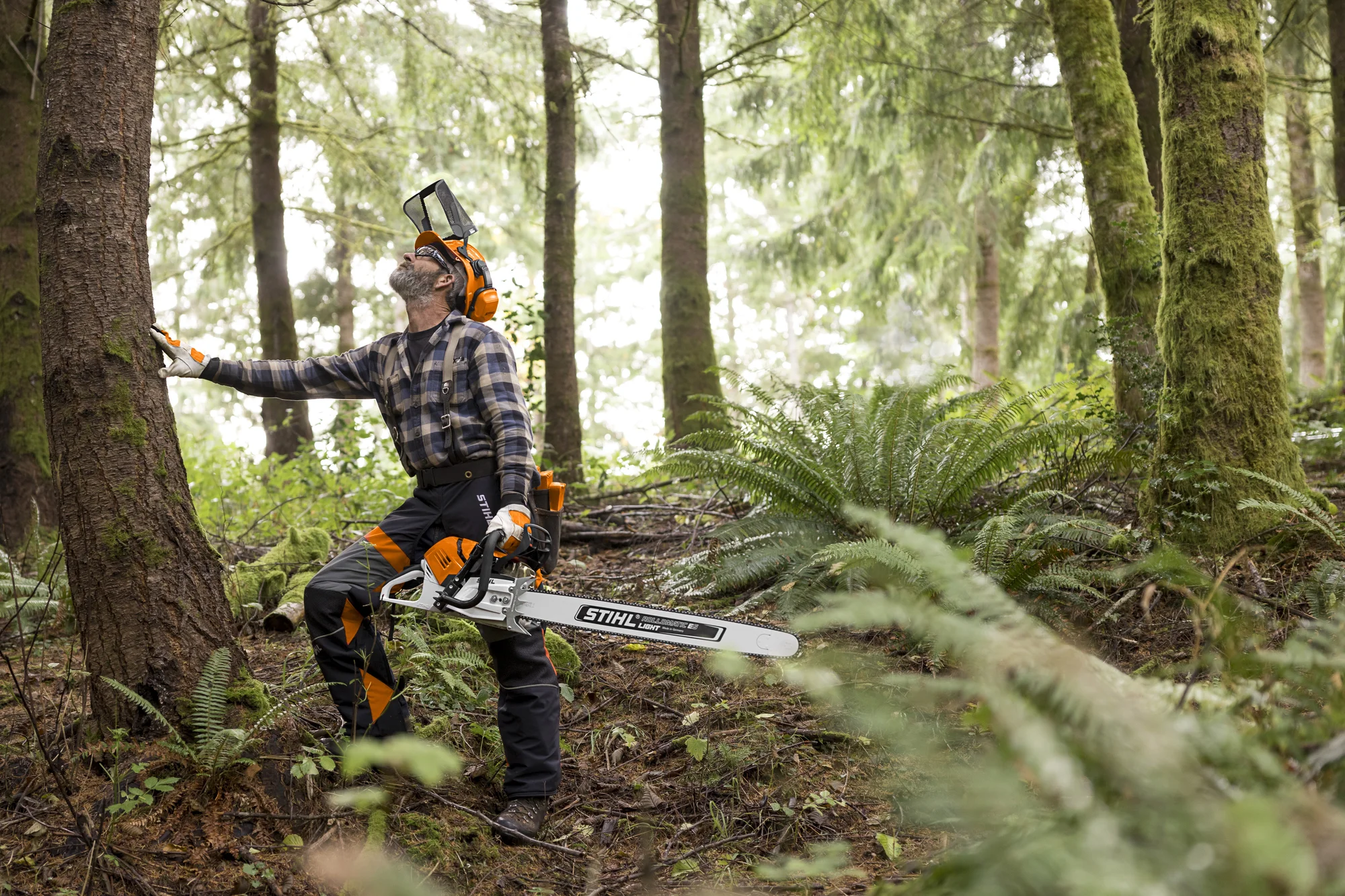 Stihl Ms Series Chainsaw Ms 500I Man In Forest product image