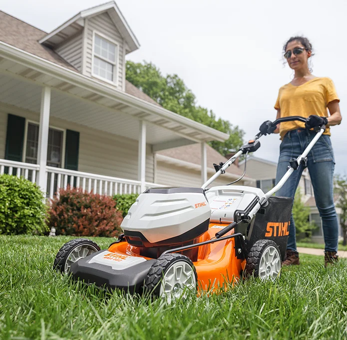 Stihl Walk Behind Lawn Mower Rma 460 Woman Pushing Mower product image