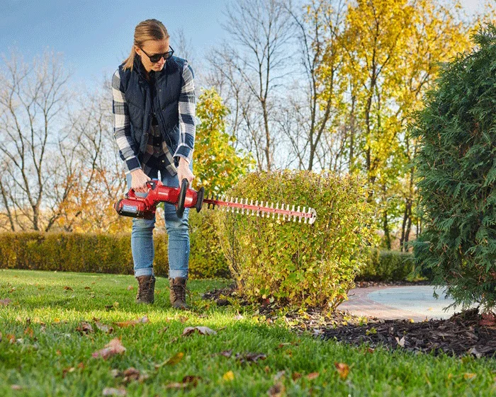 Toro 60V Max Hedge Trimmer 51840T Woman Cutting Bushes product image