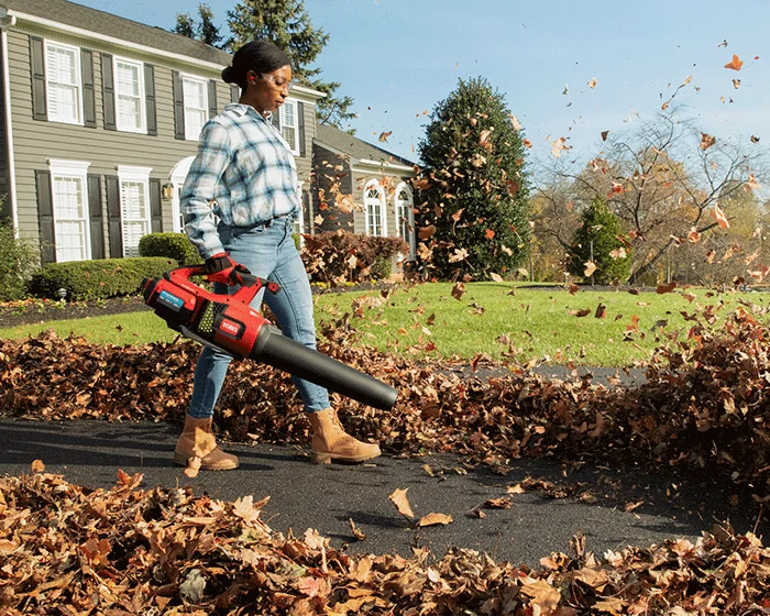 Toro 60V Max Leaf Blower 51822 Woman Blowing Leaves product image