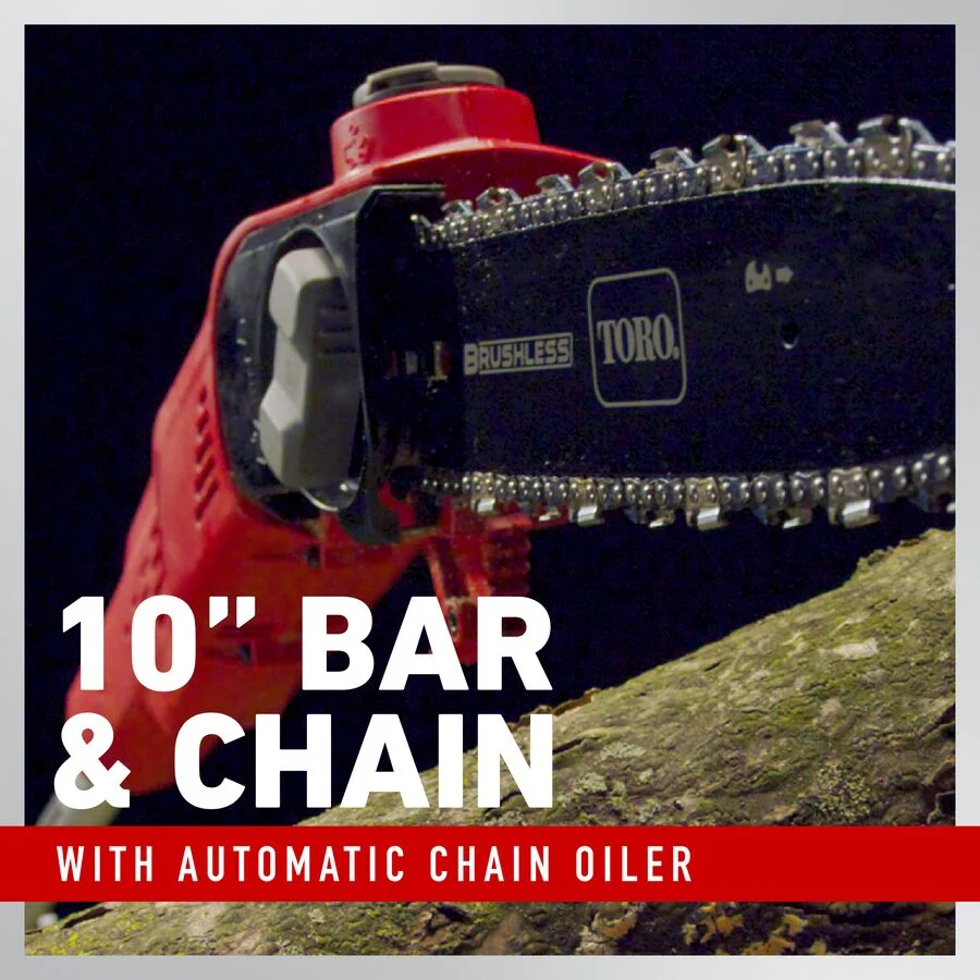 Toro 60V Max Series Pole Pruners Durable Cutting Bar And Chain feature image