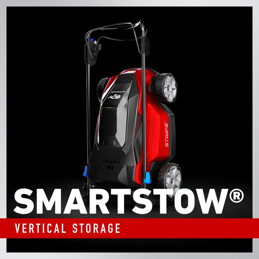 Toro 60V Max Stripe Series Walk Behind Mowers Space Saving Storage feature image