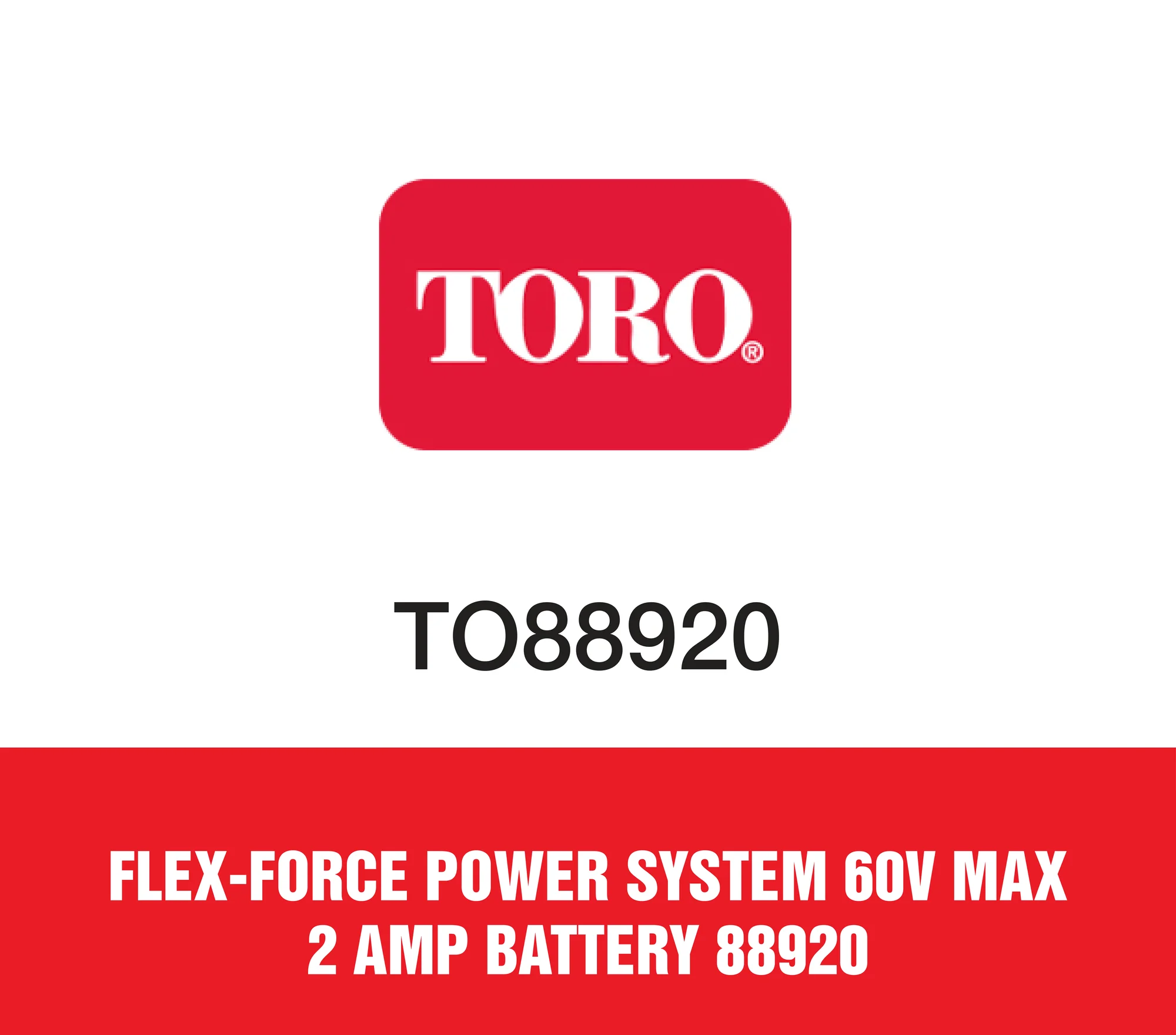 Toro Battery 88920 Toro Flex Force Power System 60v Max 2 Amp Battery 88920