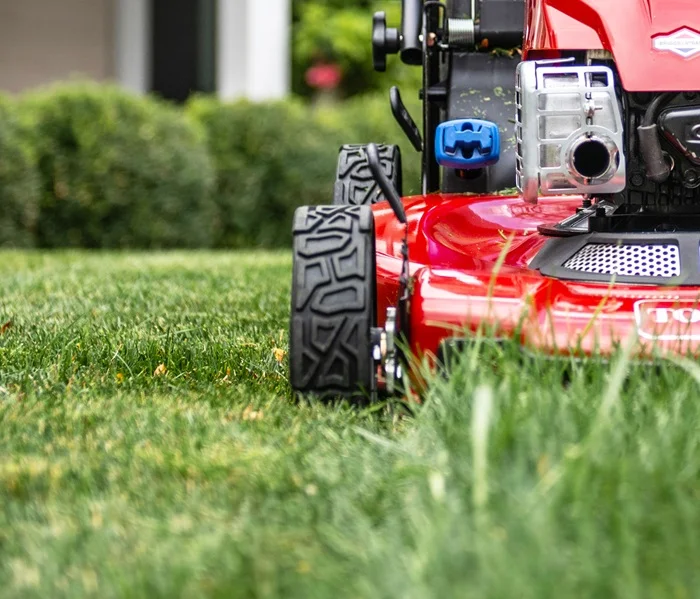 Toro Recycler Series Walk Behind Lawn Mower 21462 Front View Half Closeup Cutting Grass product image