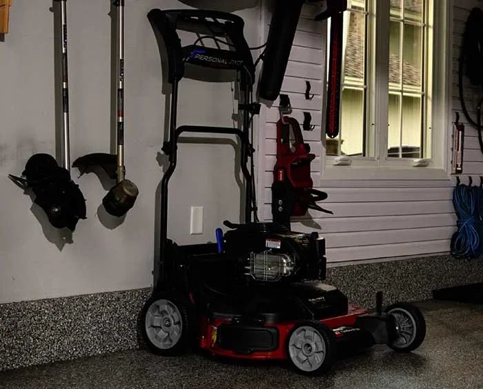 Toro TimeMaster Walk Behind Lawn Mower 21219 Toro Timemaster Series Walk Behind Lawn Mower 21219 Front View Left Easy Storage Garage product image