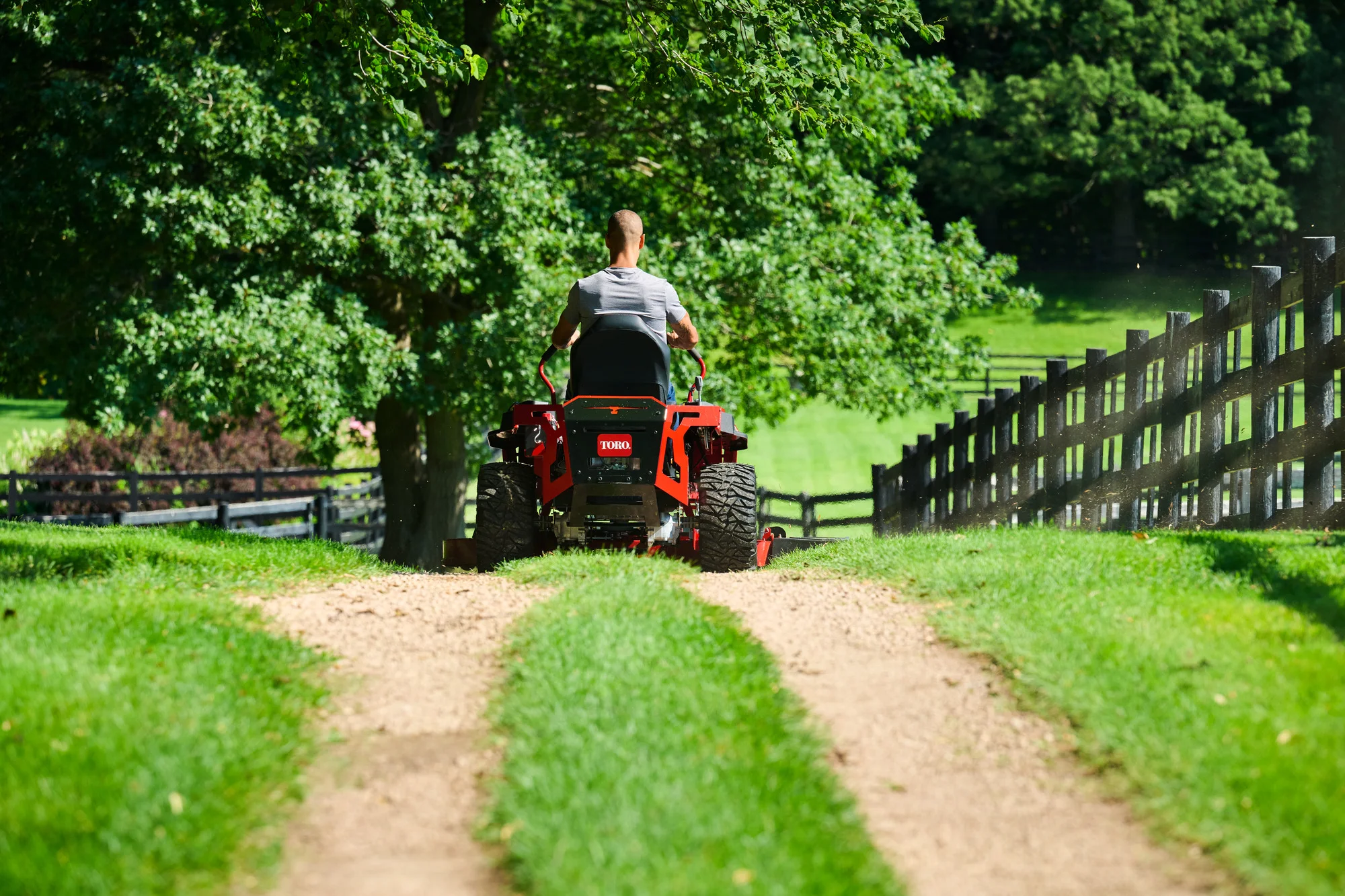 Toro Titan Series 76614 Man Mowing Path Back product image