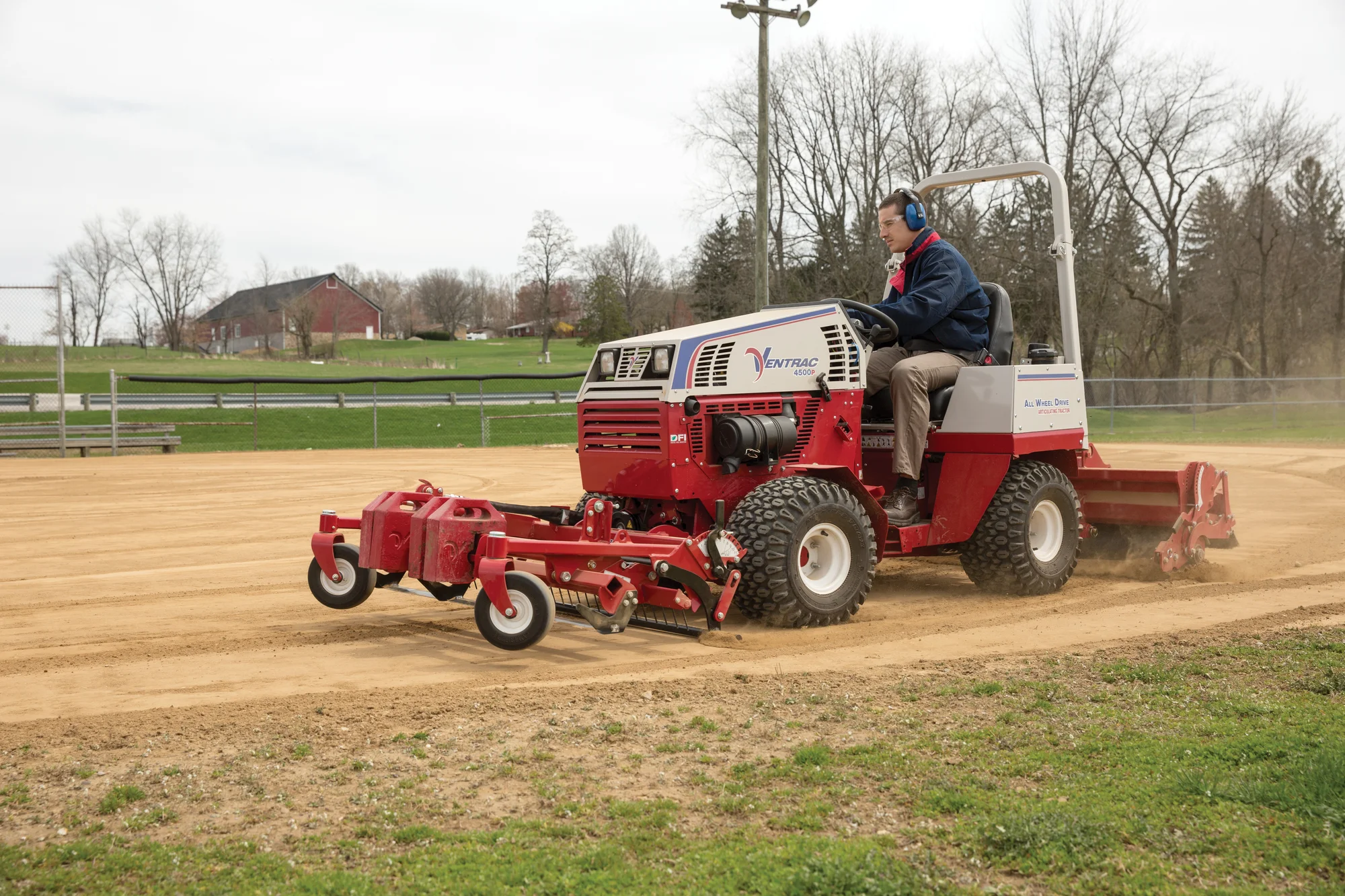 Ventrac P Series Compact Utility Tractors 4500P Side View Right Park Maintance product image