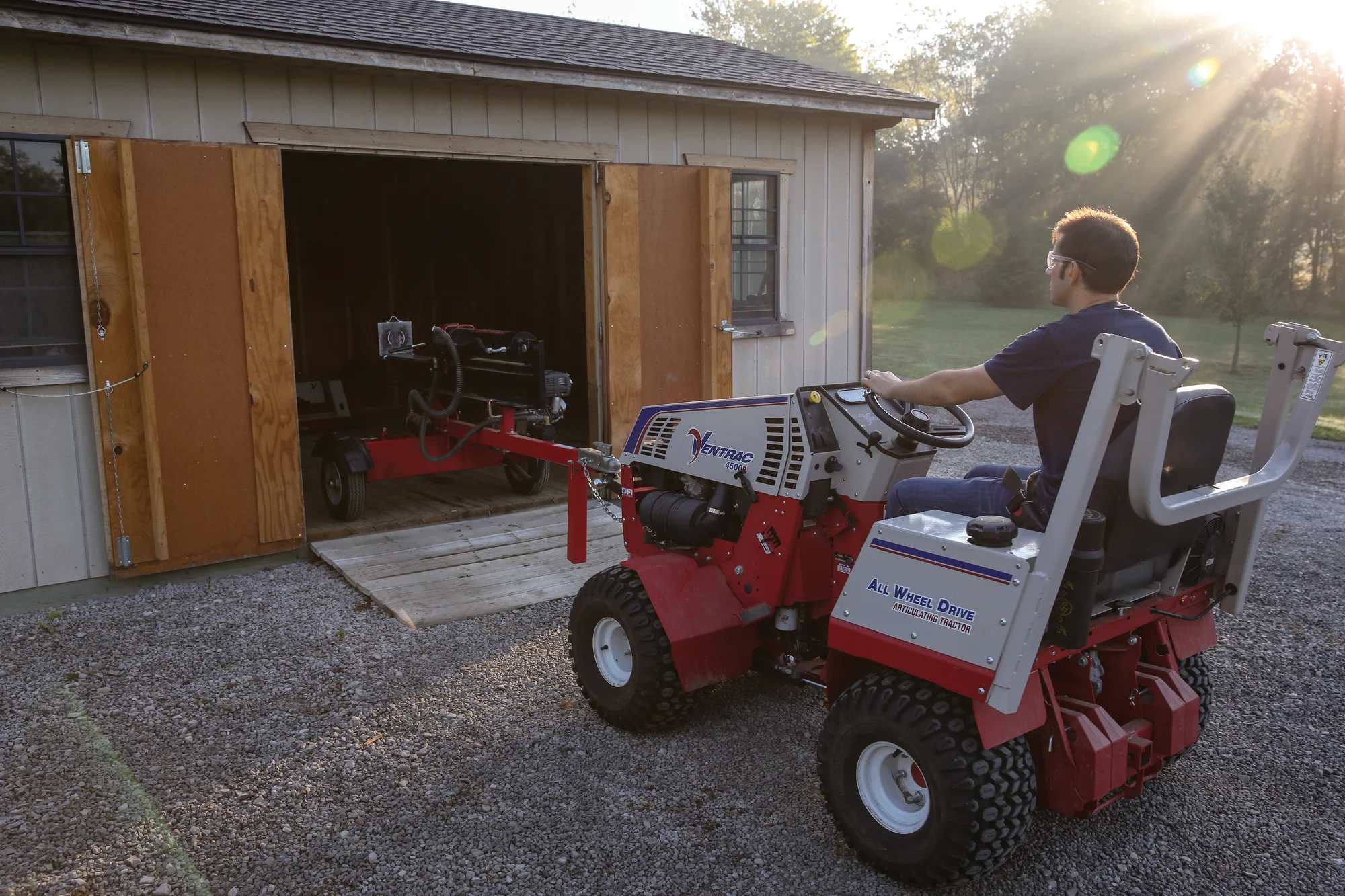 Ventrac P Series Compact Utility Tractors 4520P Front Right View Trailer Mover product image