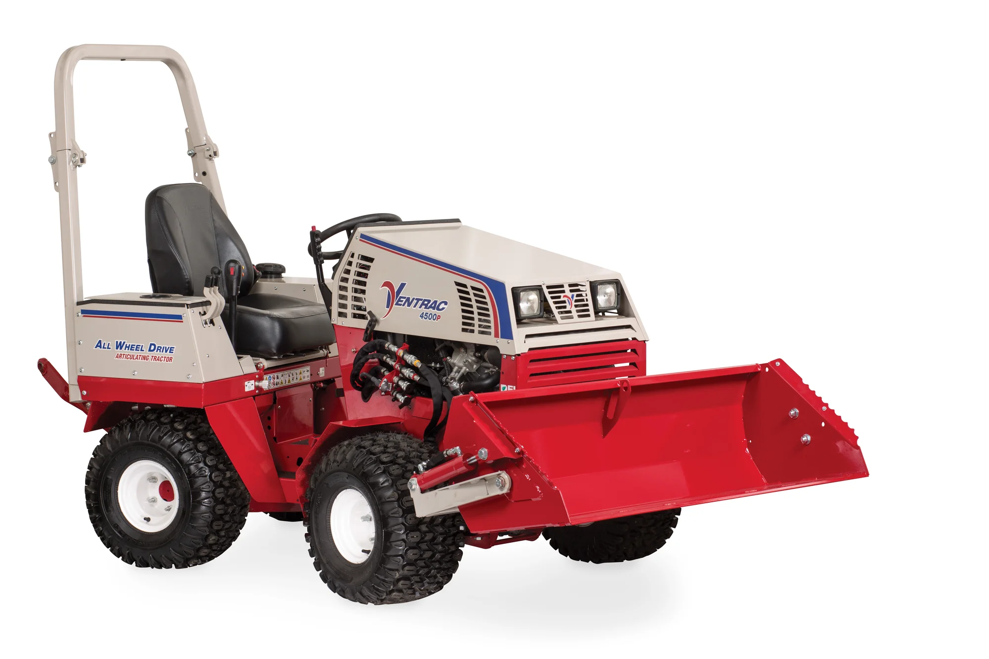 Ventrac P Series Compact Utility Tractors 4520P Front View Left Bucket product image