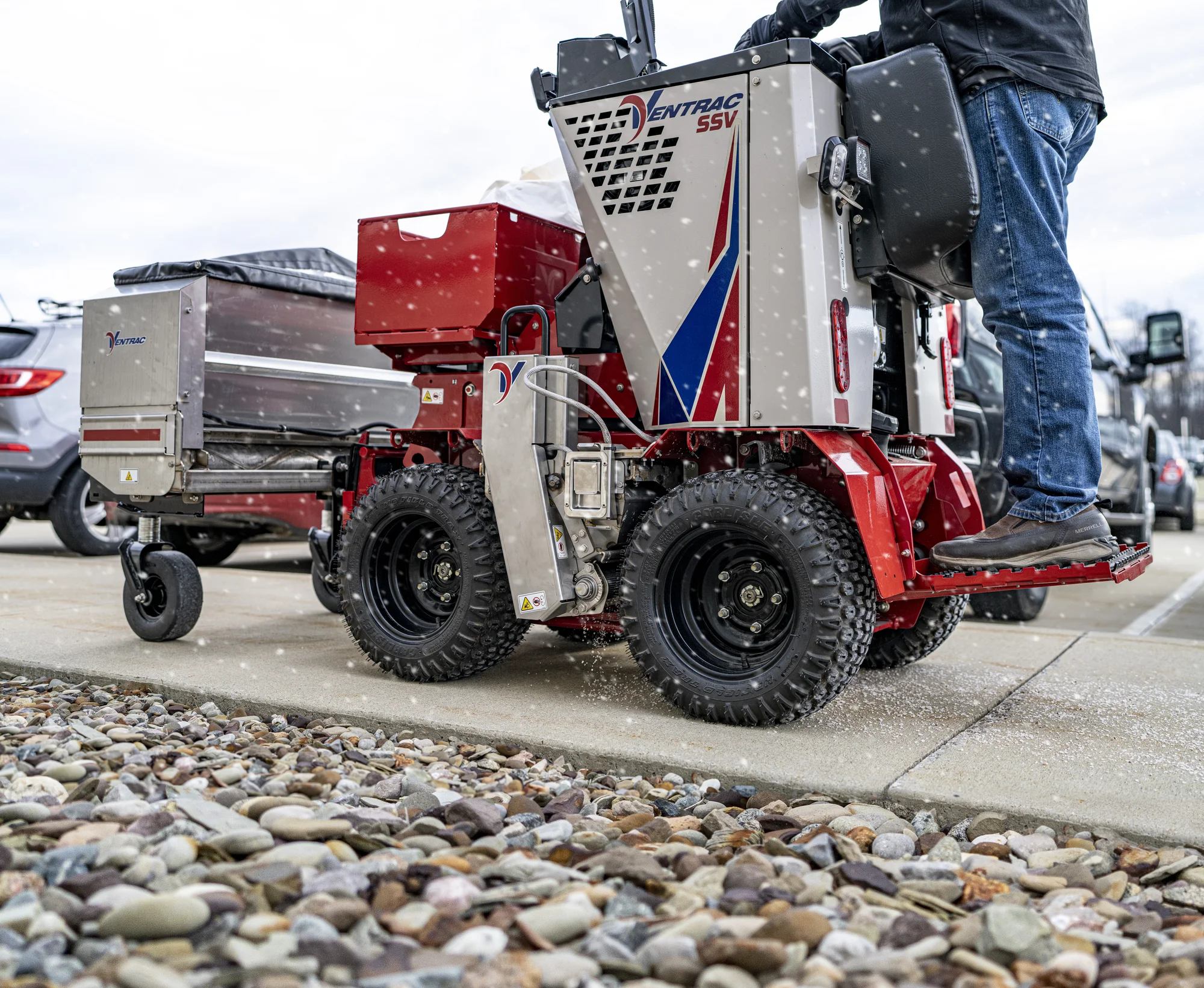 Ventrac SSV Sidewalk Snow Vehicle 2120M Ventrac Ssv Sidewalk Series Snow Vehicle 2120M Side View Left On Sidewalk product image