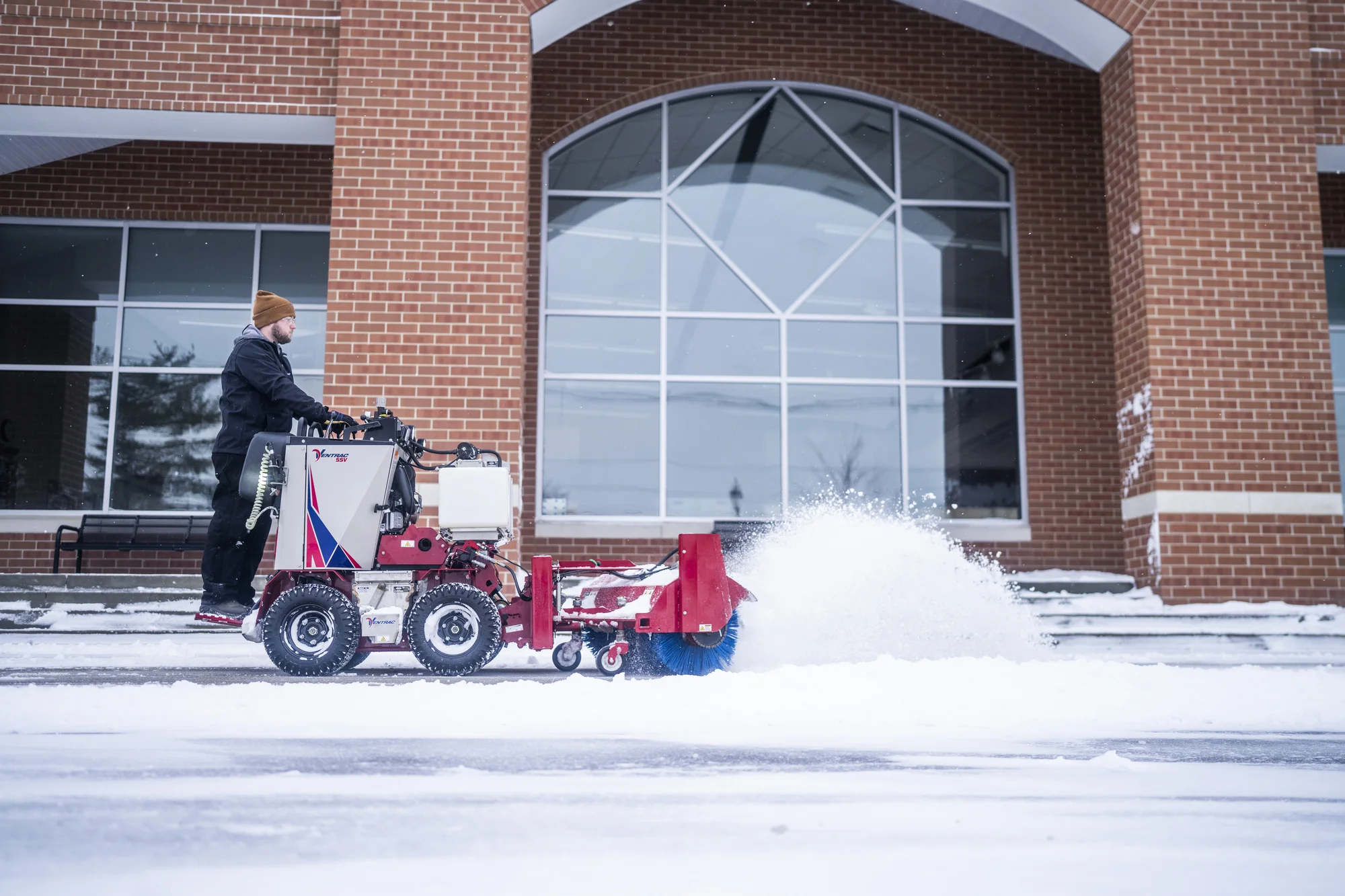 Ventrac Ssv Sidewalk Series Snow Vehicle 2120M Side View Right Clearing Sidewalk product image