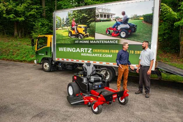 Weingartz At Home Maintenance Exmark Zero Turn Front Of Truck product image