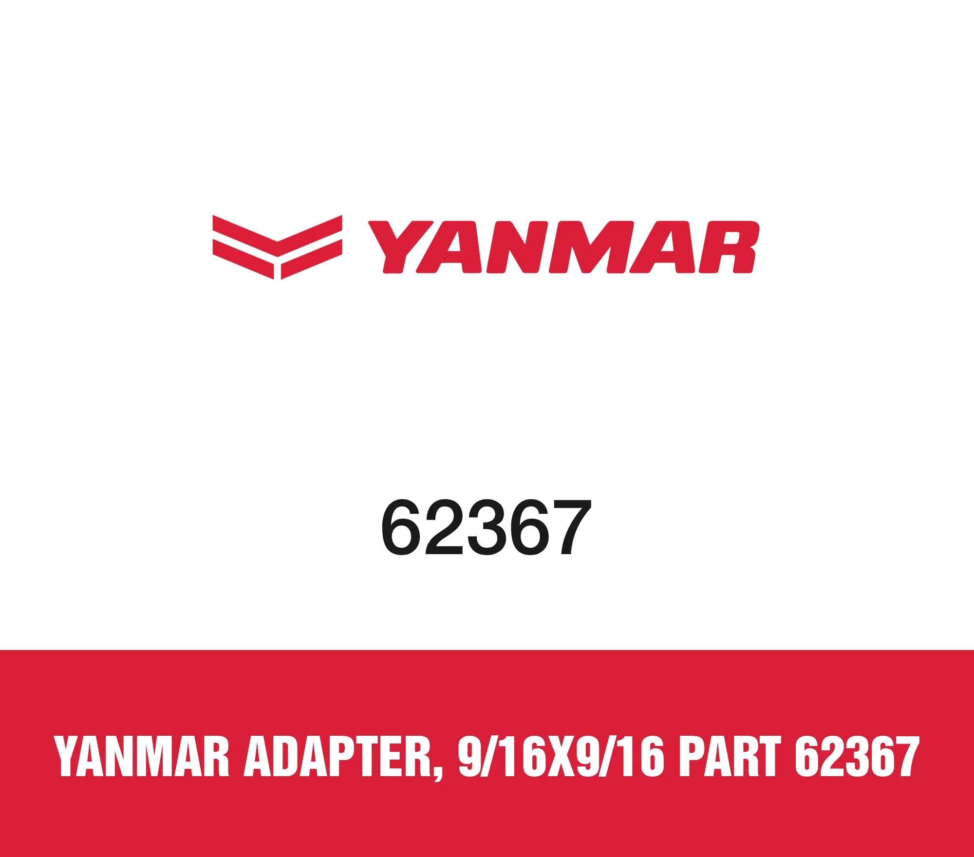 Yanmar ADAPTER, 9/16X9/16 Part 62367