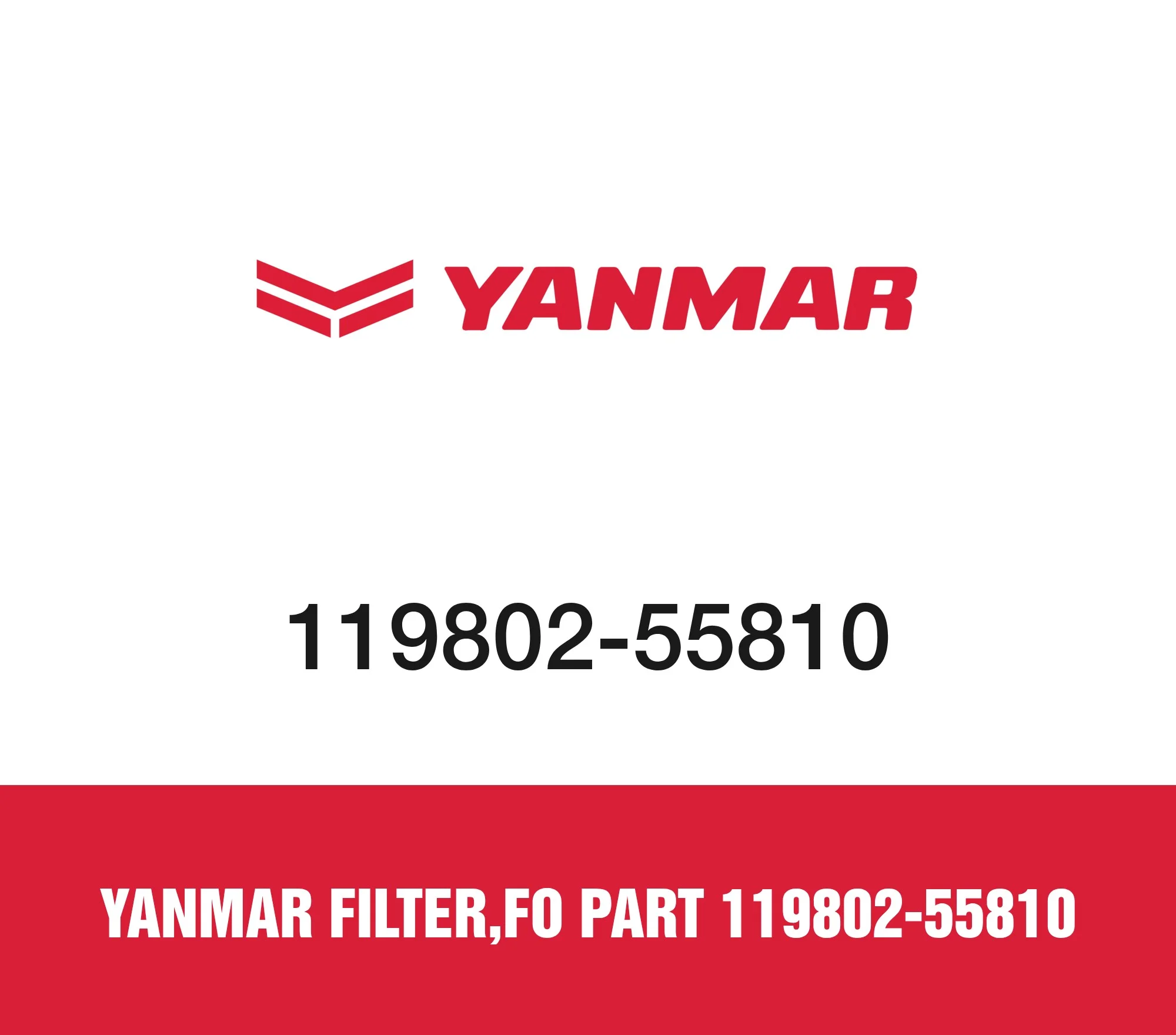 Yanmar FILTER,FO Part 119802-55810