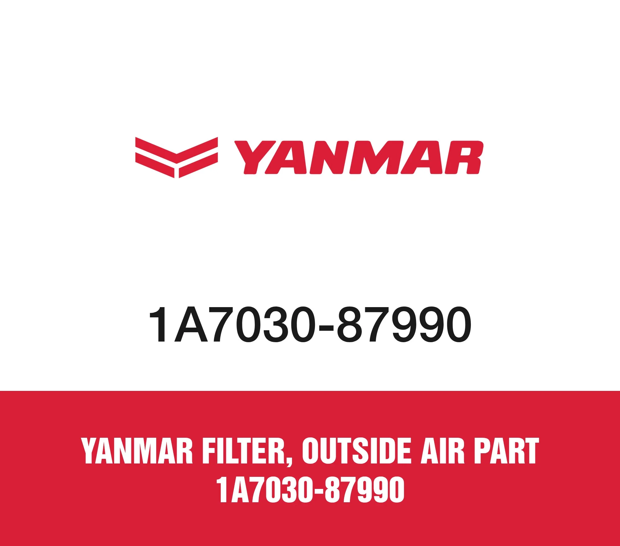 Yanmar FILTER, OUTSIDE AIR Part 1A7030-87990